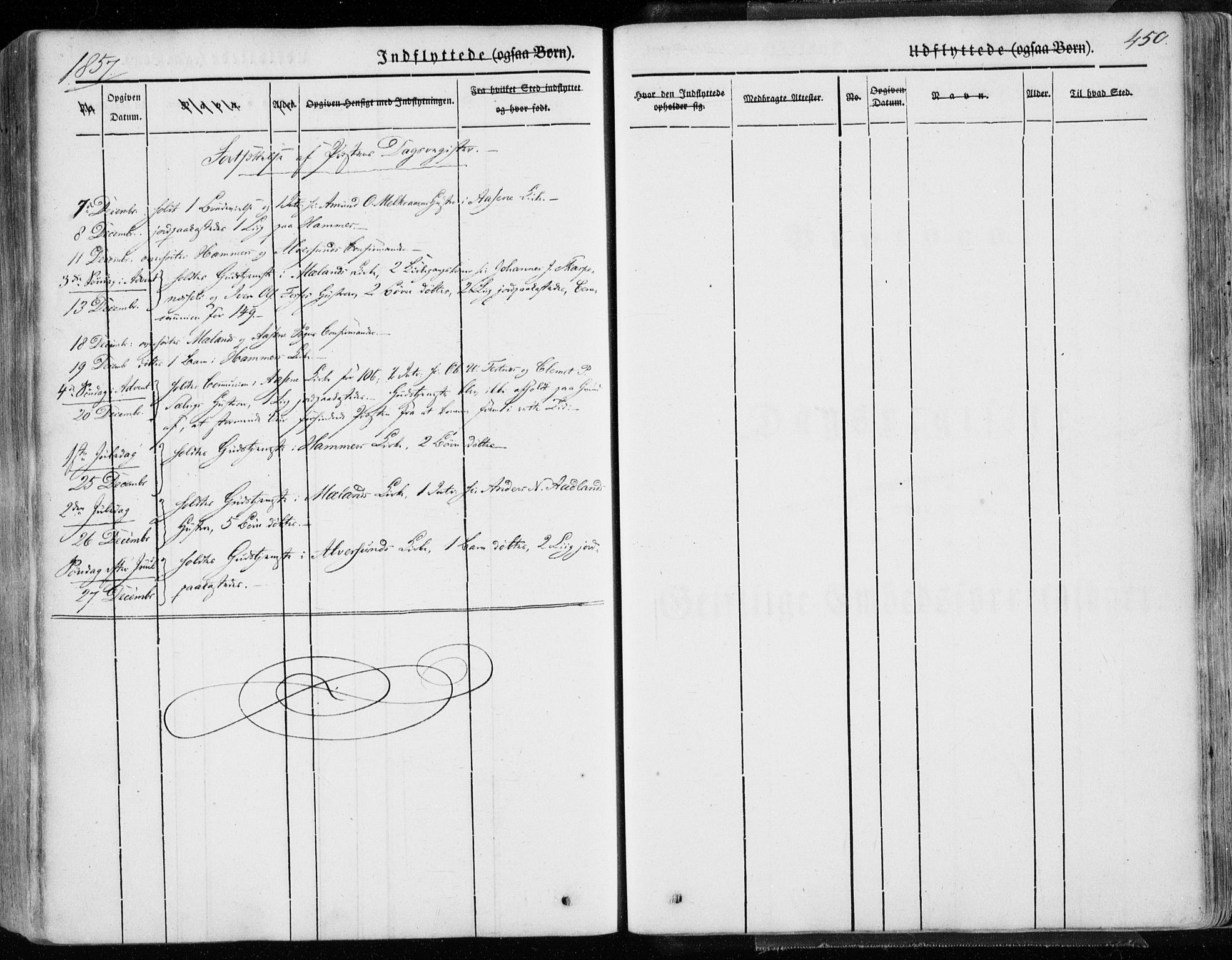 Hamre sokneprestembete, SAB/A-75501/H/Ha/Haa/Haaa/L0013: Parish register (official) no. A 13, 1846-1857, p. 450