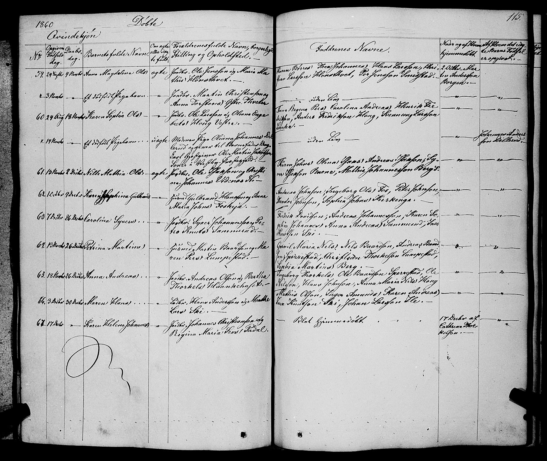 Skiptvet prestekontor Kirkebøker, SAO/A-20009/F/Fa/L0006: Parish register (official) no. 6, 1839-1860, p. 115