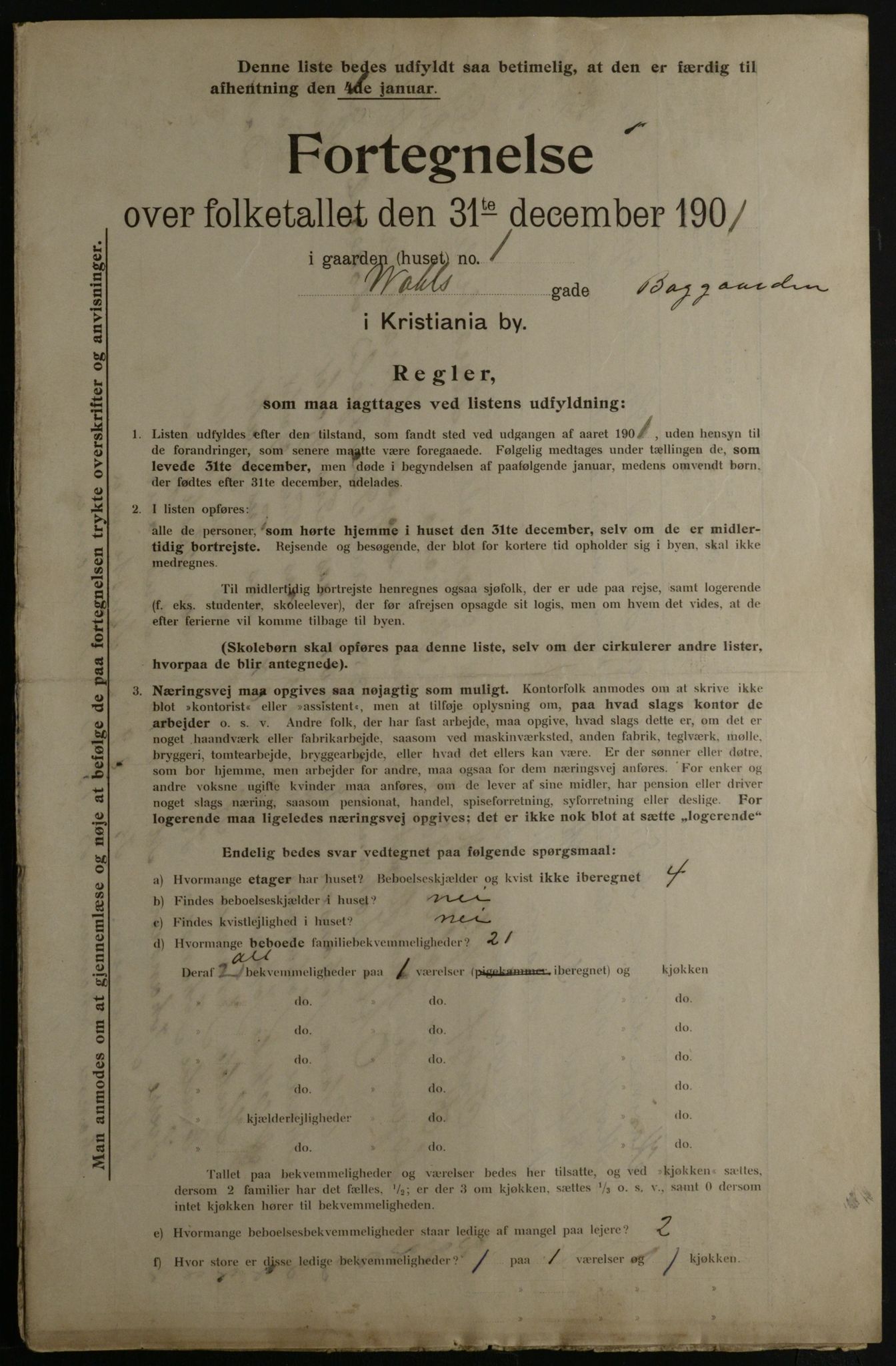 OBA, Municipal Census 1901 for Kristiania, 1901, p. 18671