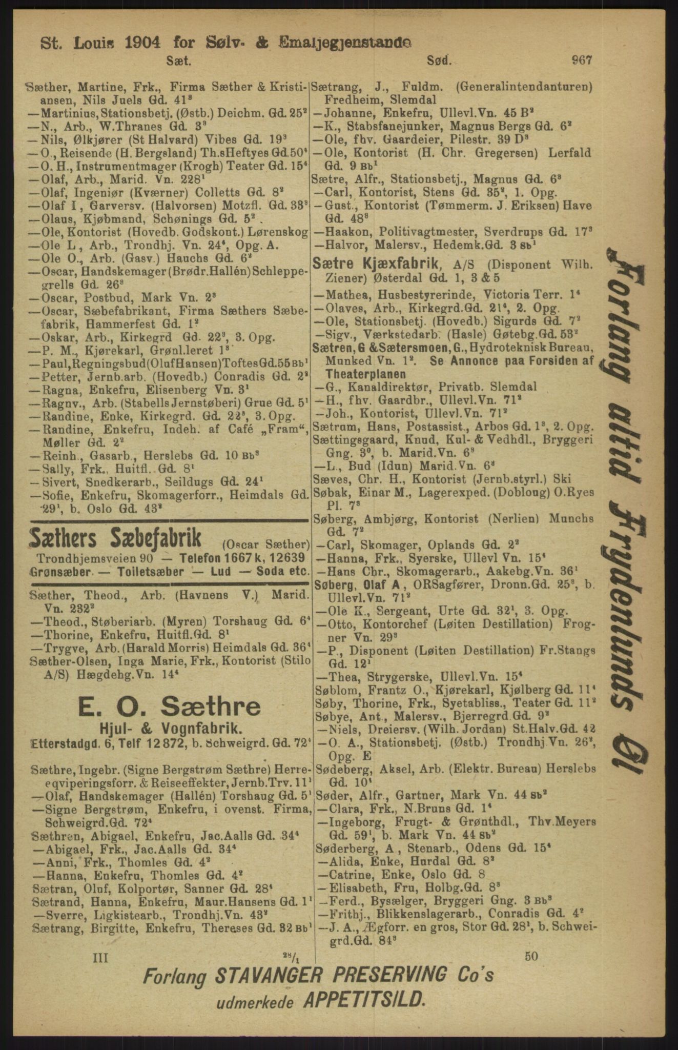 Kristiania/Oslo adressebok, PUBL/-, 1911, p. 967