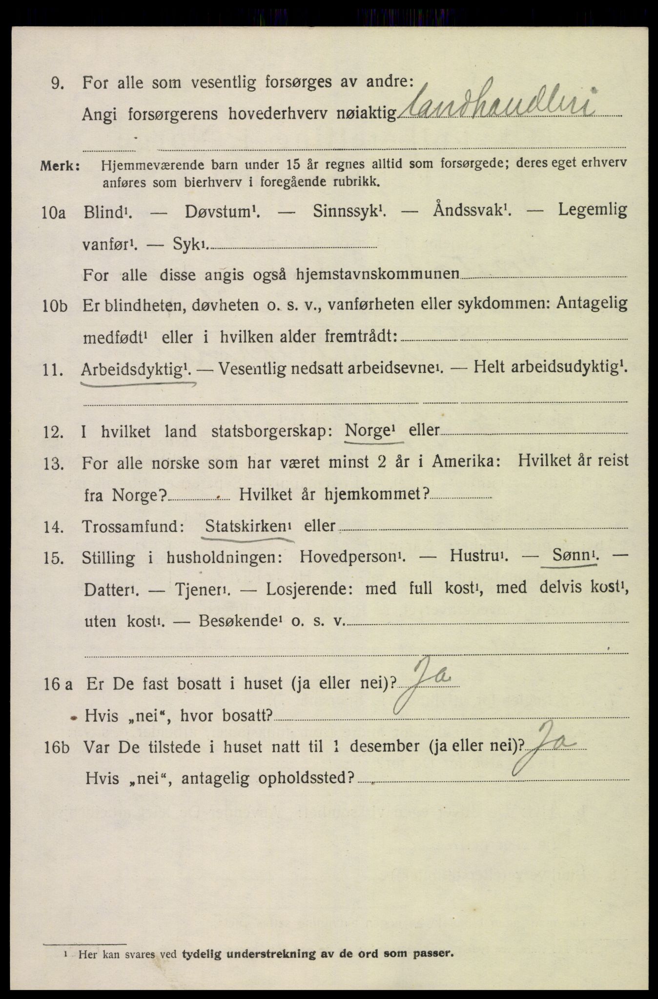 SAK, 1920 census for Øyestad, 1920, p. 7521