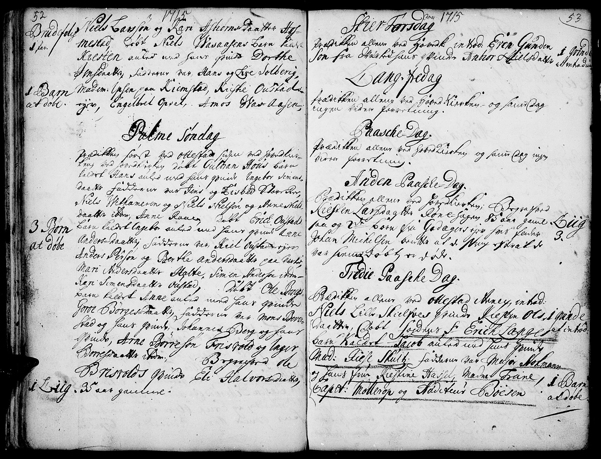 Stange prestekontor, AV/SAH-PREST-002/K/L0001: Parish register (official) no. 1, 1714-1722, p. 52-53