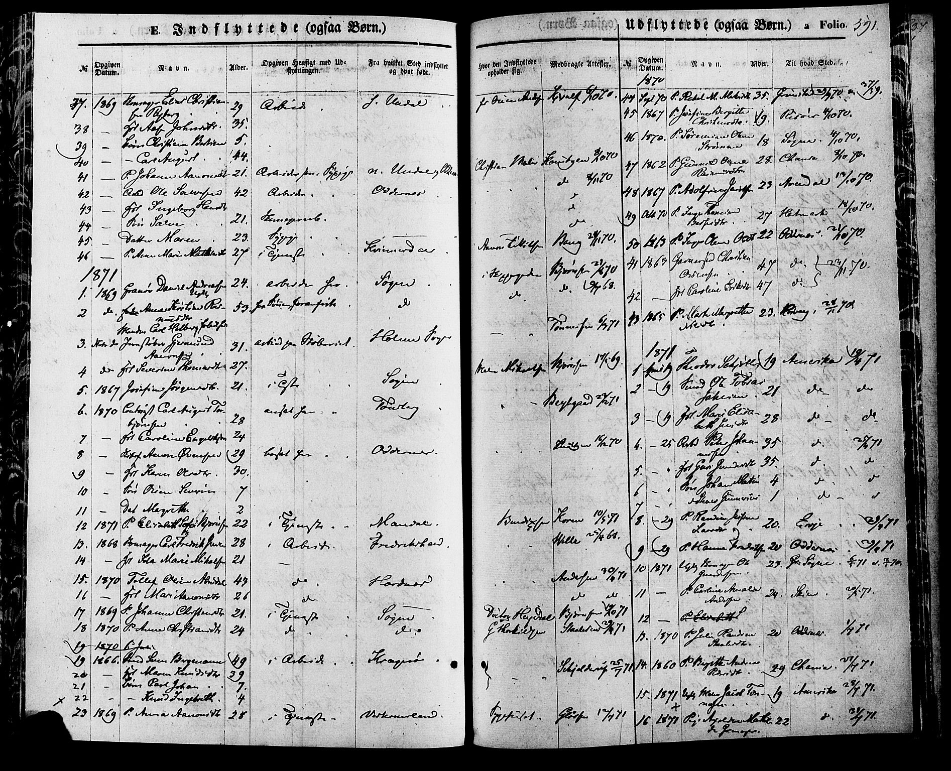 Kristiansand domprosti, SAK/1112-0006/F/Fa/L0015: Parish register (official) no. A 15, 1867-1880, p. 591