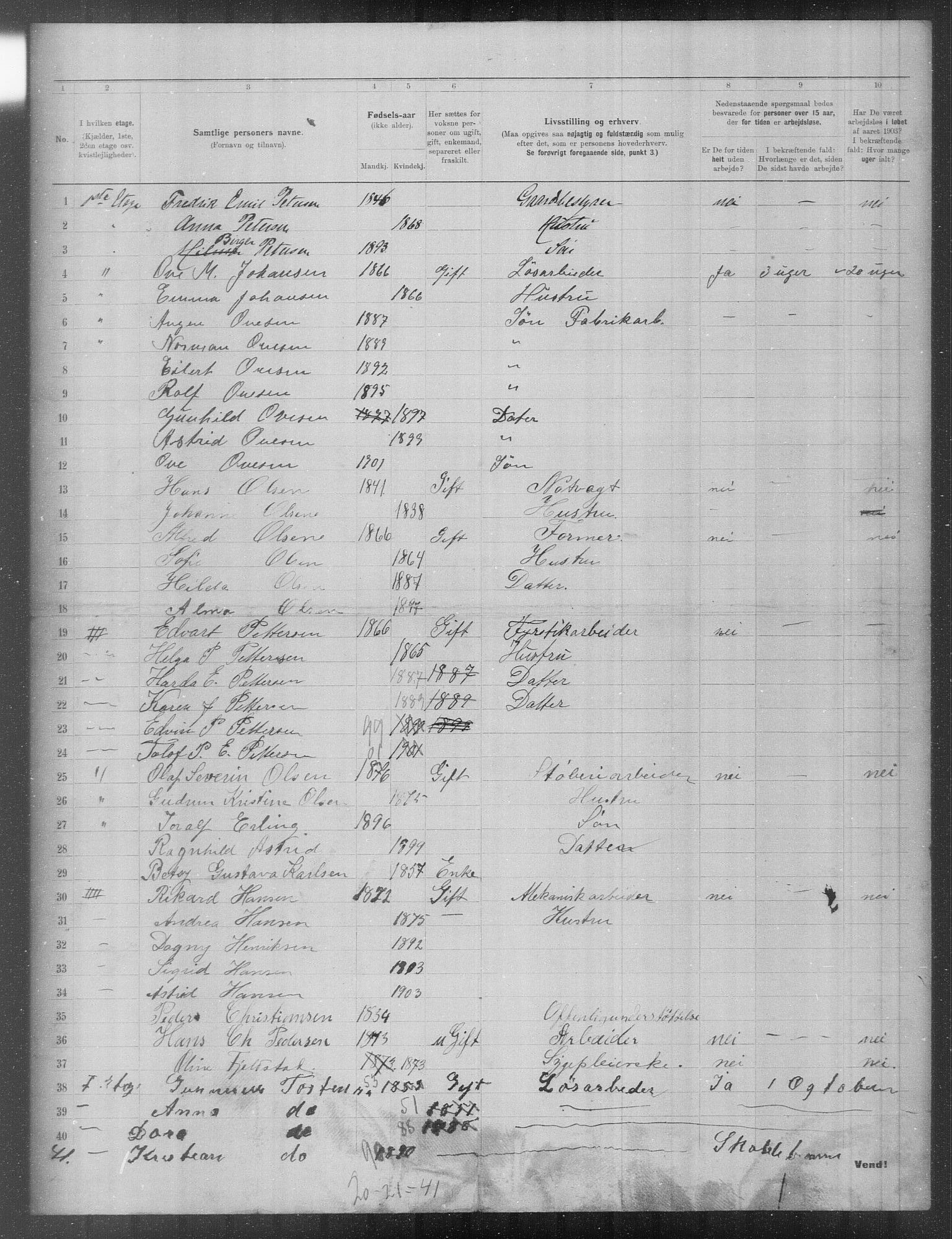 OBA, Municipal Census 1903 for Kristiania, 1903, p. 14822