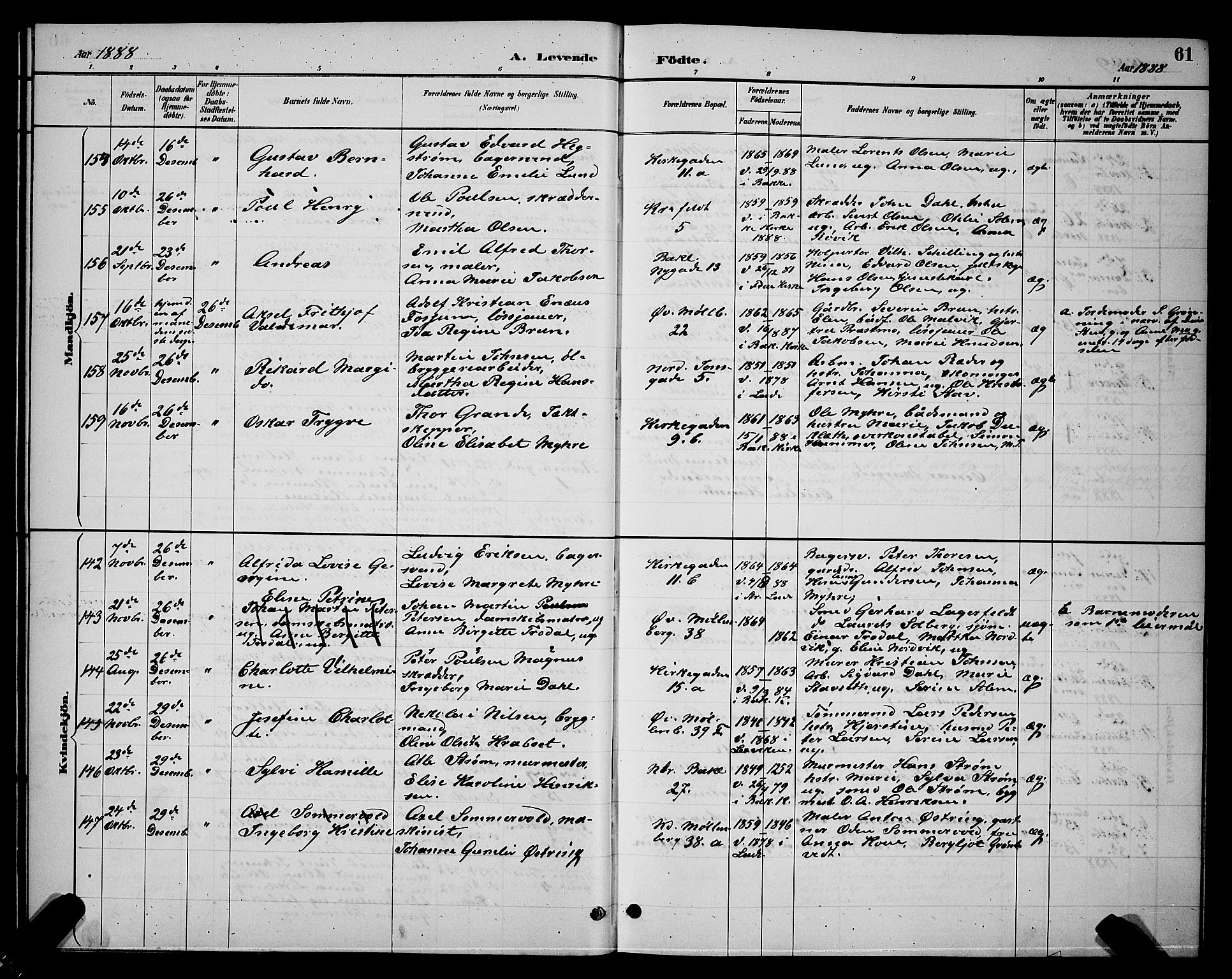 Ministerialprotokoller, klokkerbøker og fødselsregistre - Sør-Trøndelag, SAT/A-1456/604/L0222: Parish register (copy) no. 604C05, 1886-1895, p. 61
