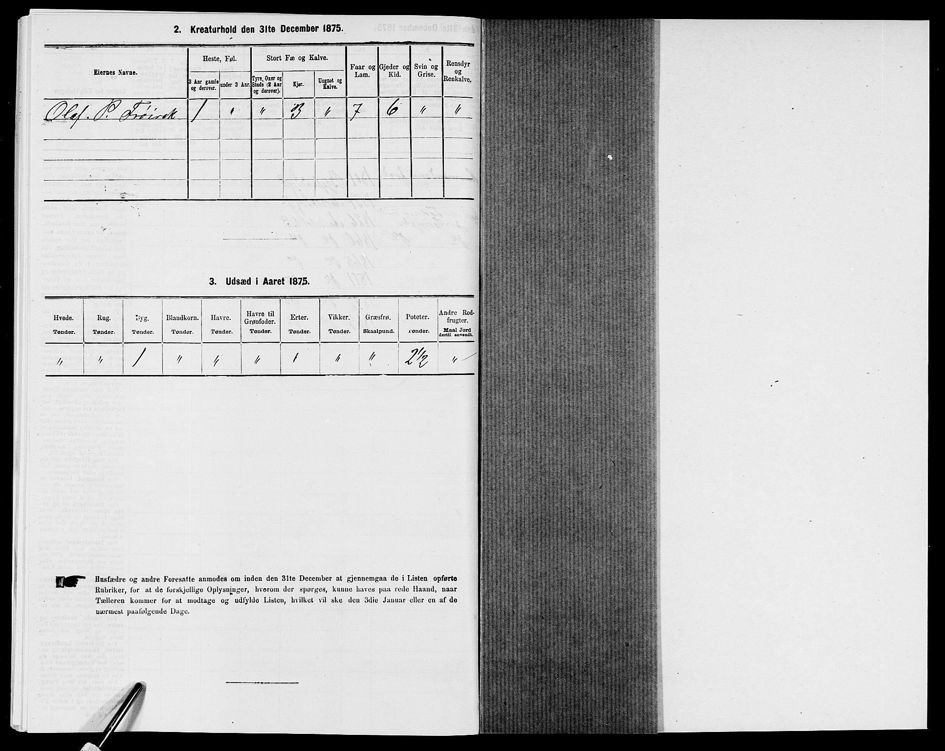 SAK, 1875 census for 0938P Bygland, 1875, p. 688