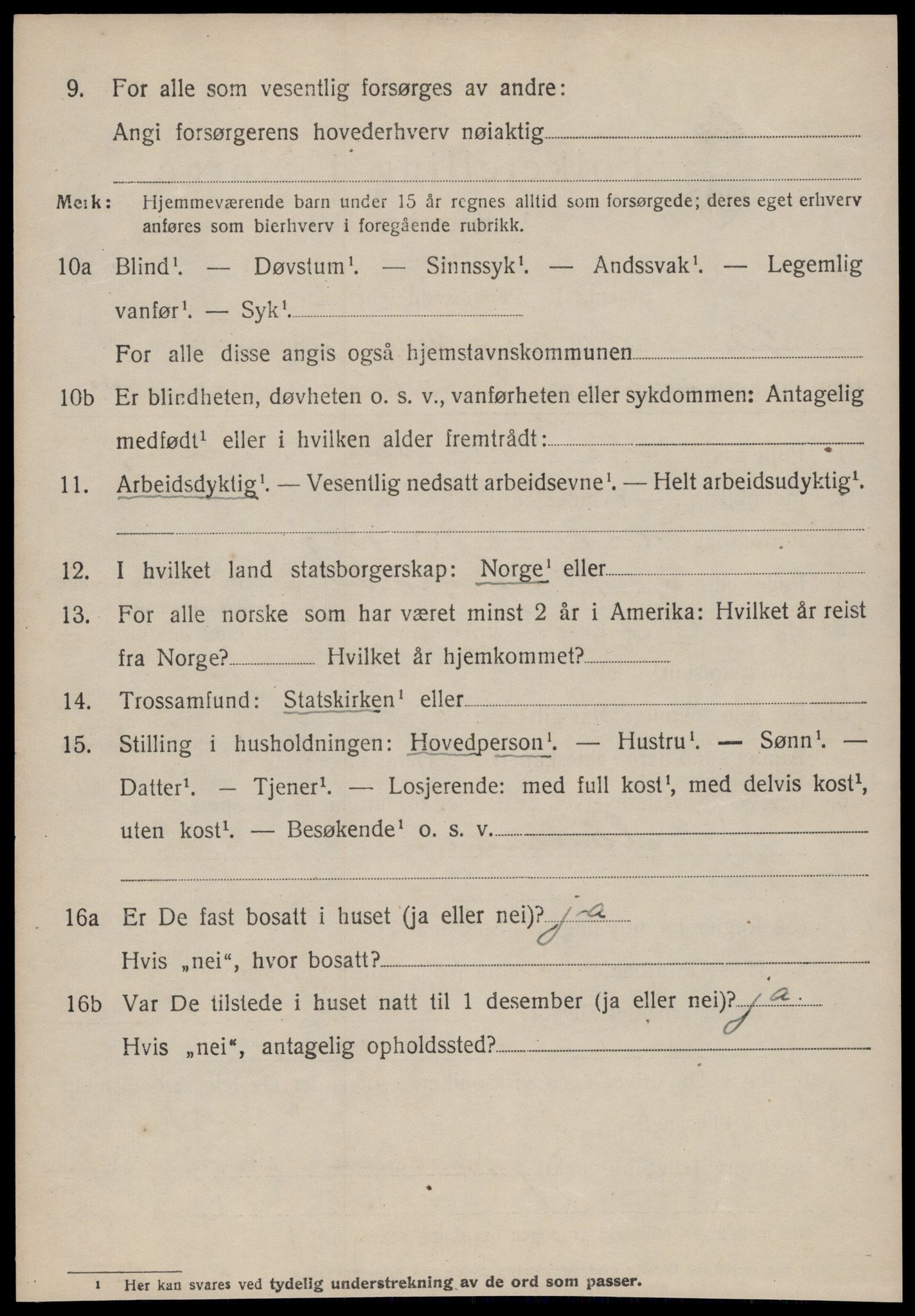 SAT, 1920 census for Bremsnes, 1920, p. 4380