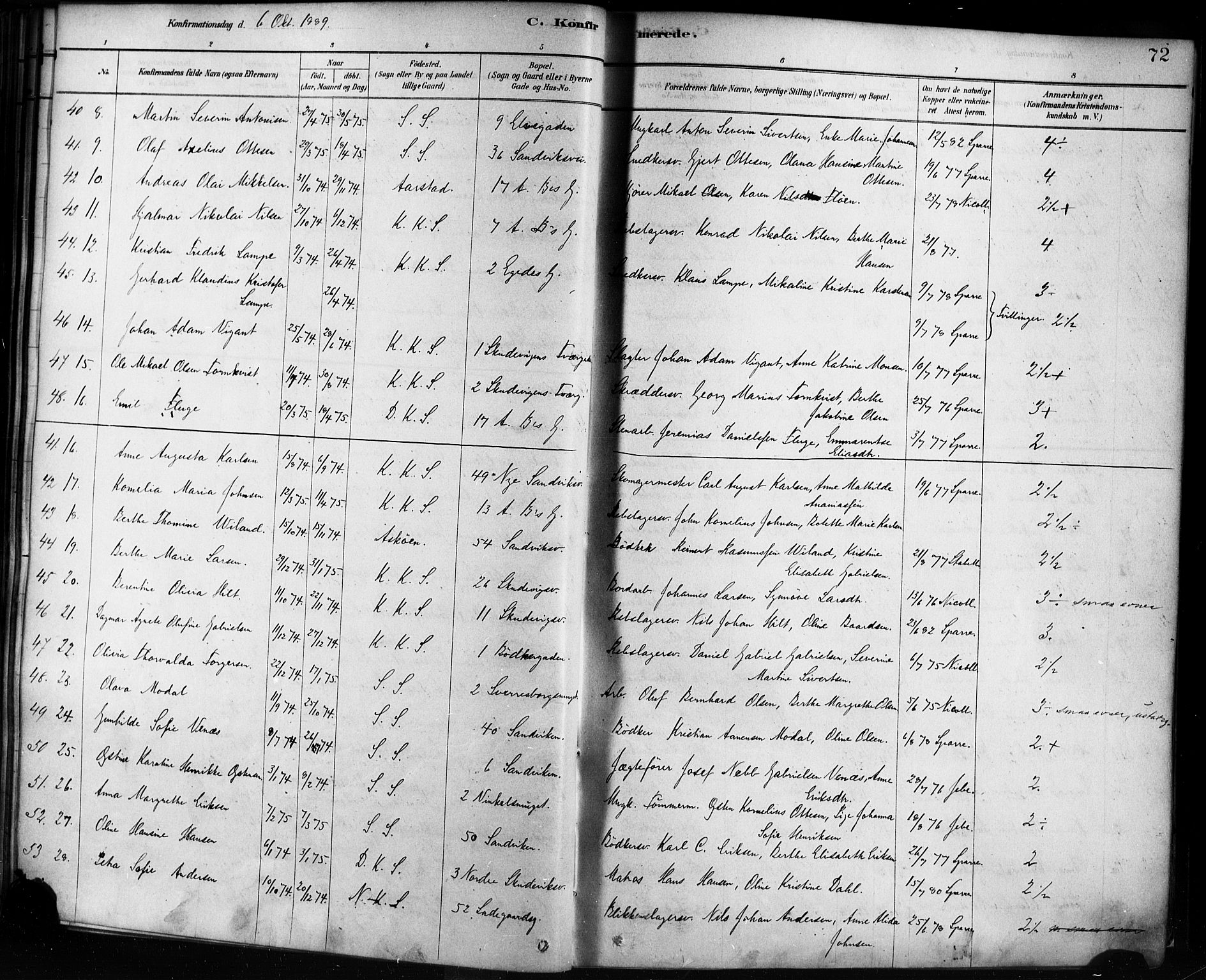 Sandviken Sokneprestembete, AV/SAB-A-77601/H/Ha/L0002: Parish register (official) no. A 2, 1878-1896, p. 72