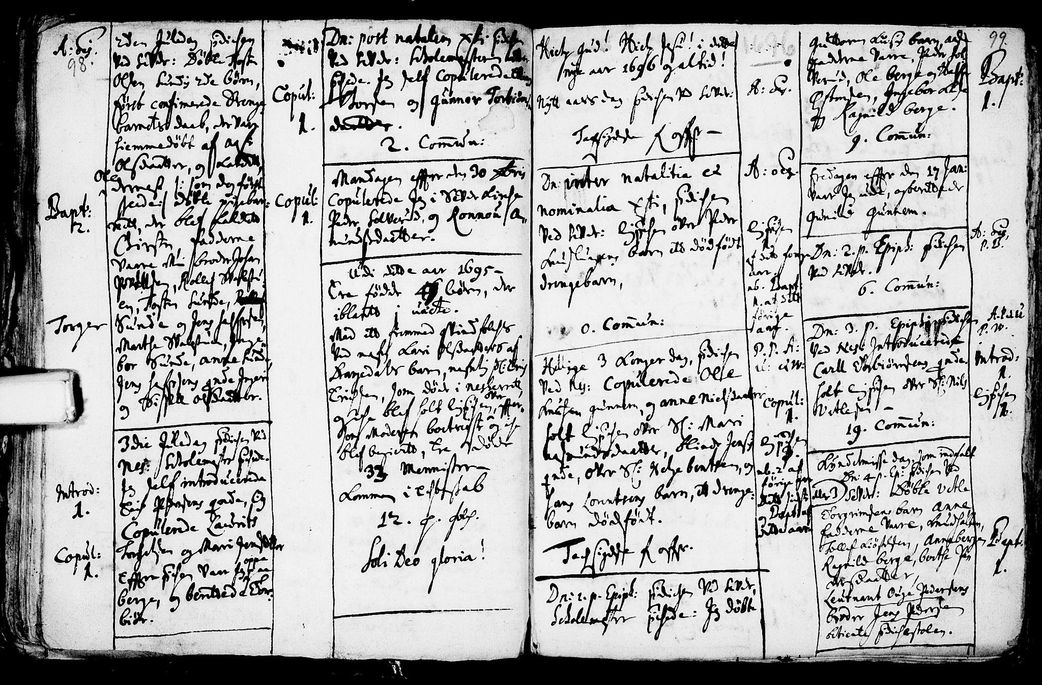 Sauherad kirkebøker, SAKO/A-298/F/Fa/L0002: Parish register (official) no. I 2, 1681-1720, p. 98-99