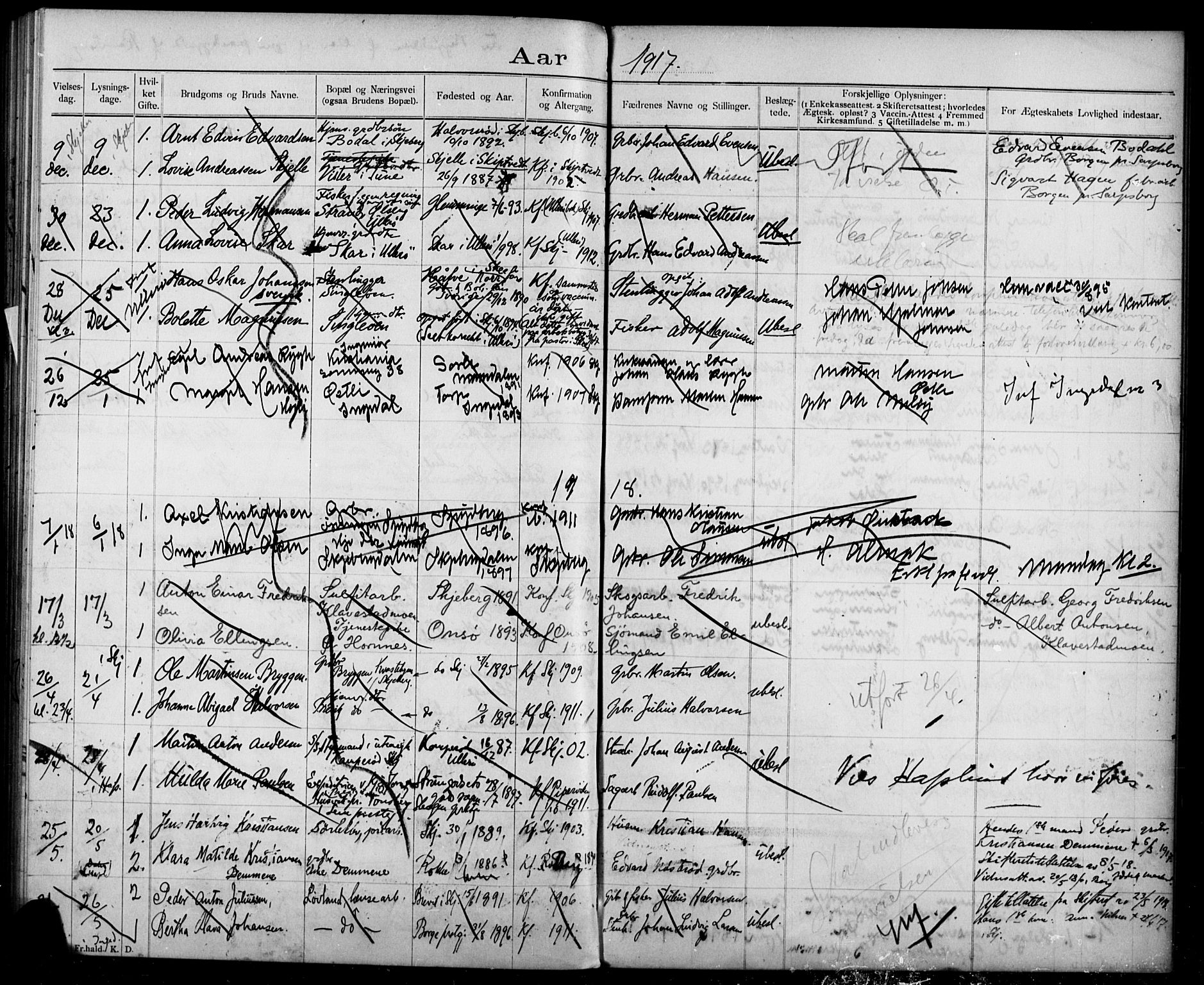 Skjeberg prestekontor Kirkebøker, AV/SAO-A-10923/H/Ha/L0001: Banns register no. I 1, 1893-1918