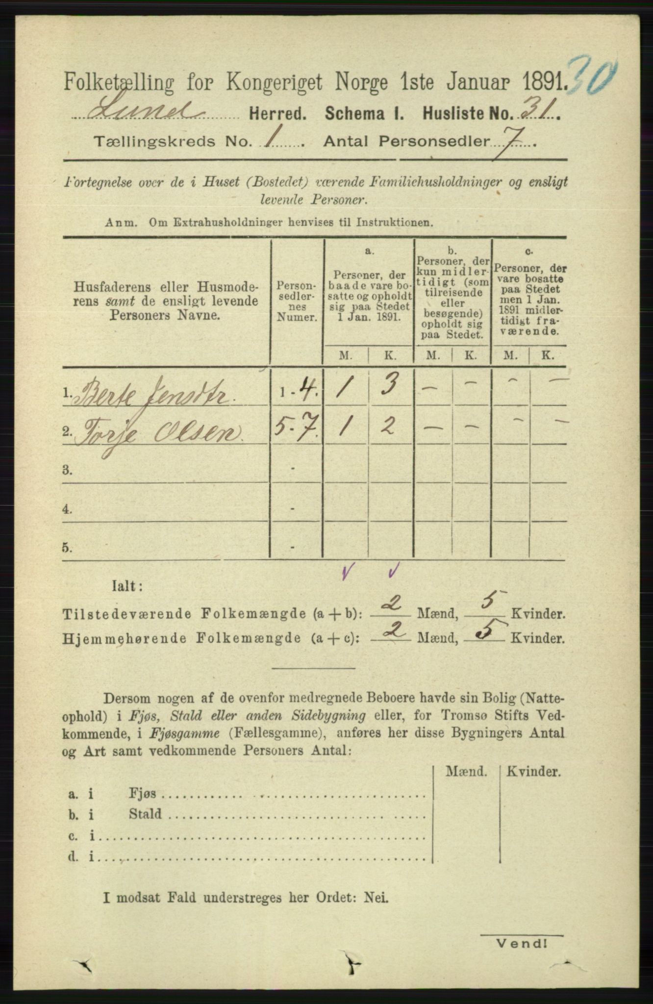 RA, 1891 census for 1112 Lund, 1891, p. 47