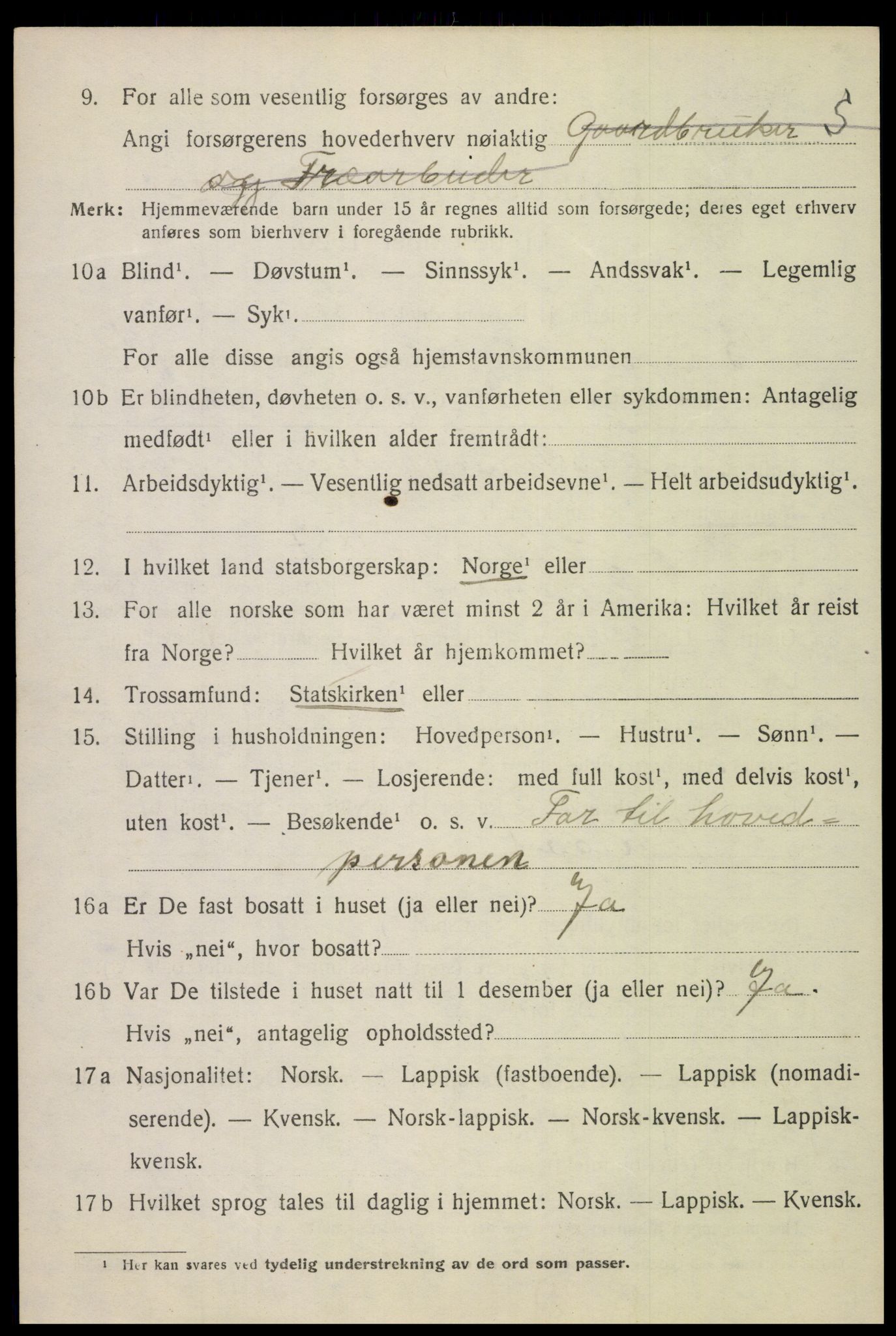 SAT, 1920 census for Beiarn, 1920, p. 1905