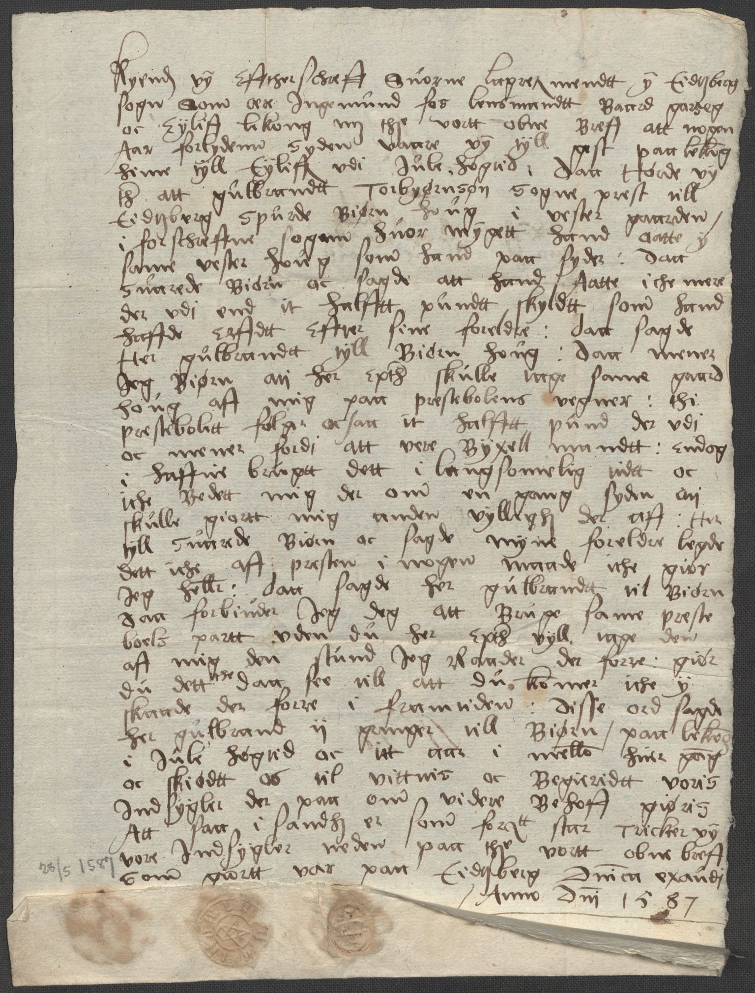 Riksarkivets diplomsamling, AV/RA-EA-5965/F15/L0004: Prestearkiv - Østfold, 1577-1709, p. 59