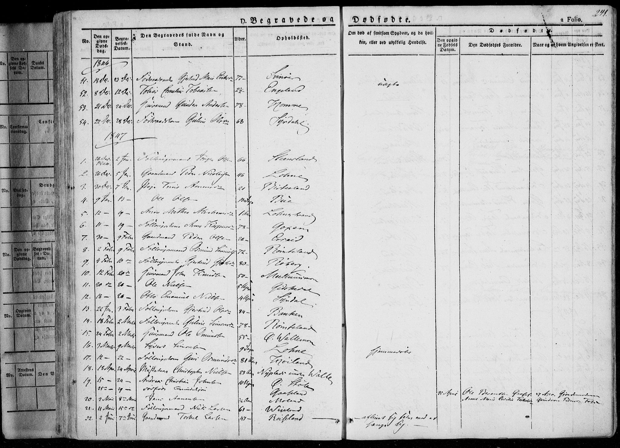 Sør-Audnedal sokneprestkontor, SAK/1111-0039/F/Fa/Fab/L0006: Parish register (official) no. A 6, 1829-1855, p. 241