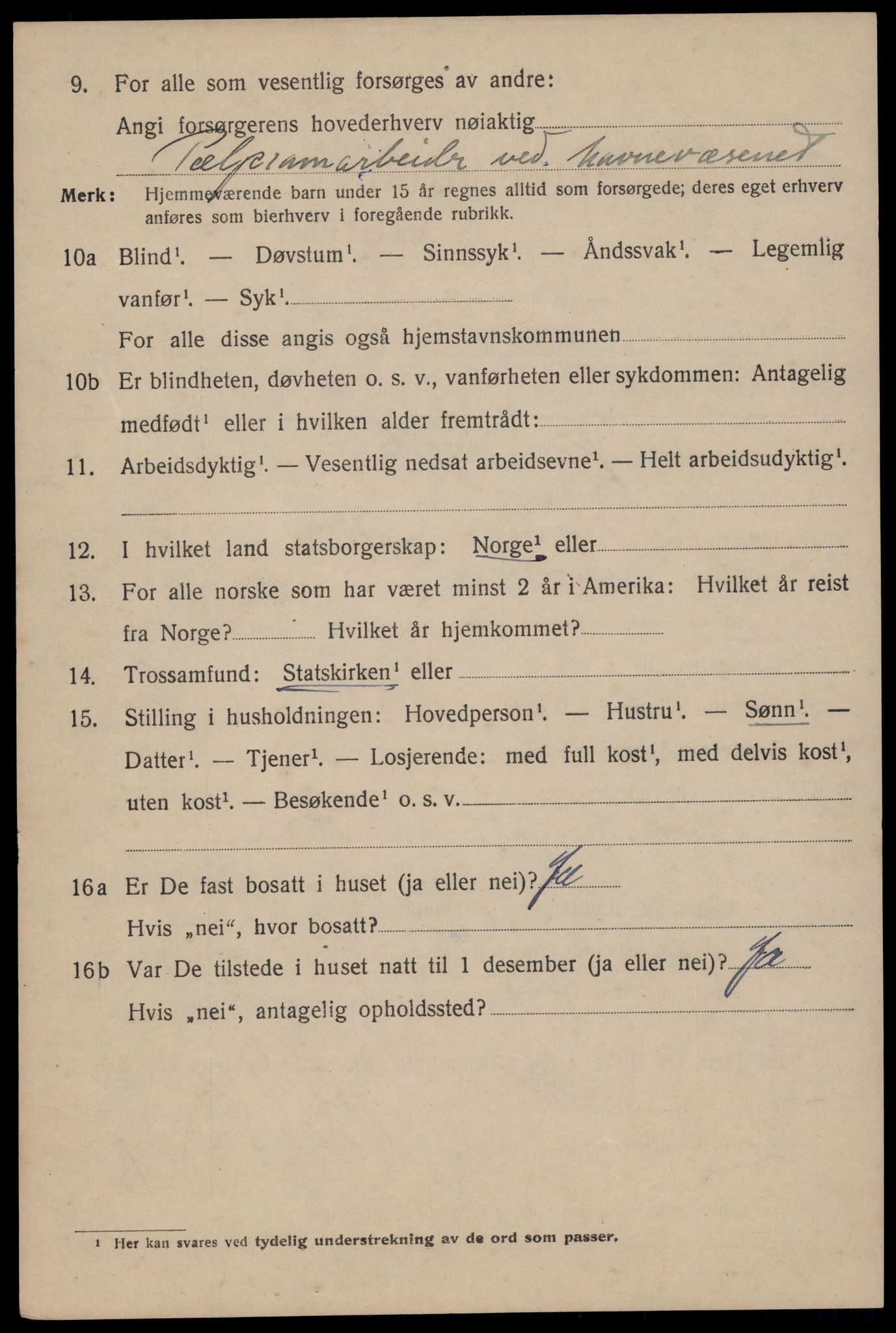 SAT, 1920 census for Trondheim, 1920, p. 127603