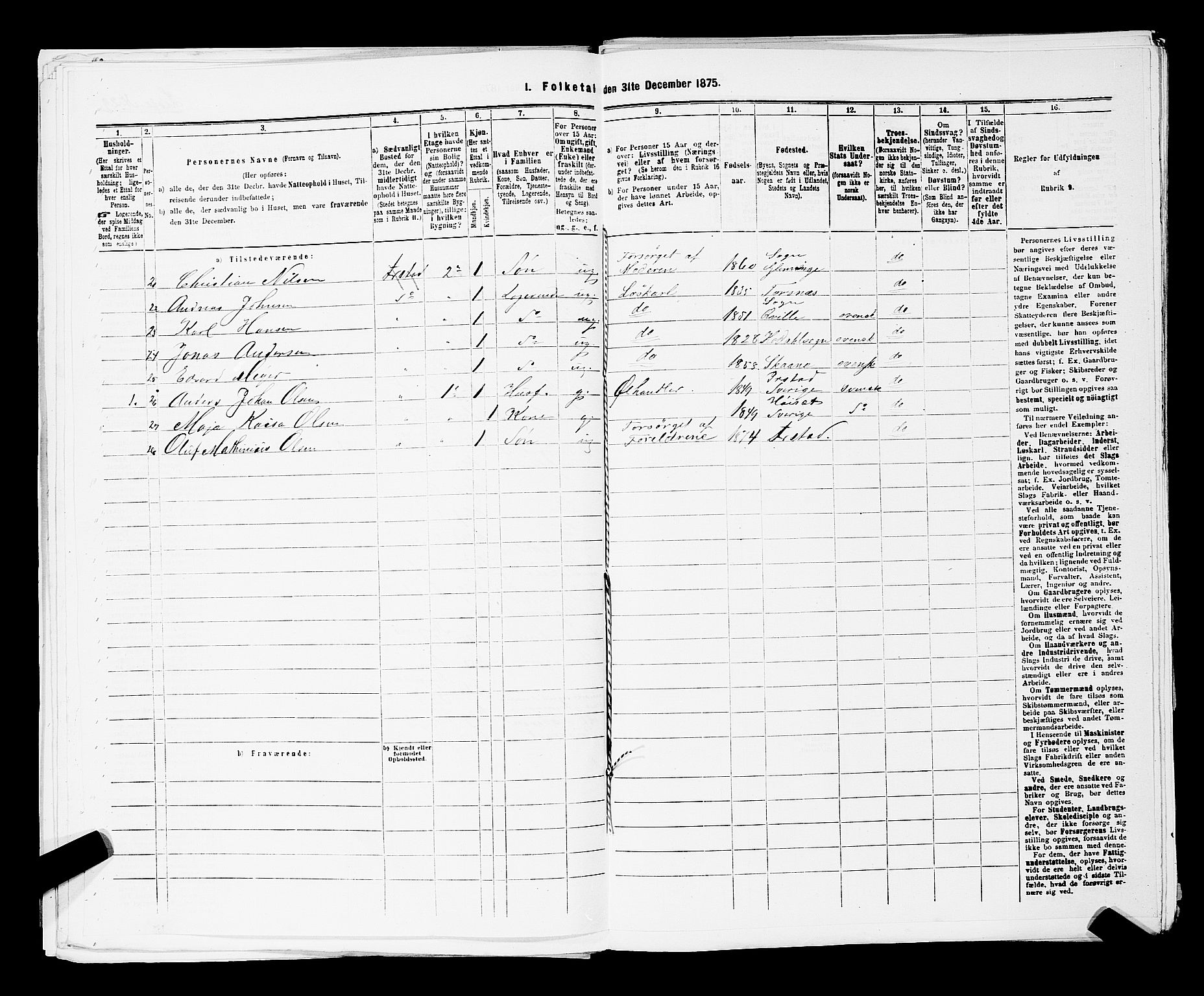 RA, 1875 census for 0103B Fredrikstad/Fredrikstad, 1875, p. 95