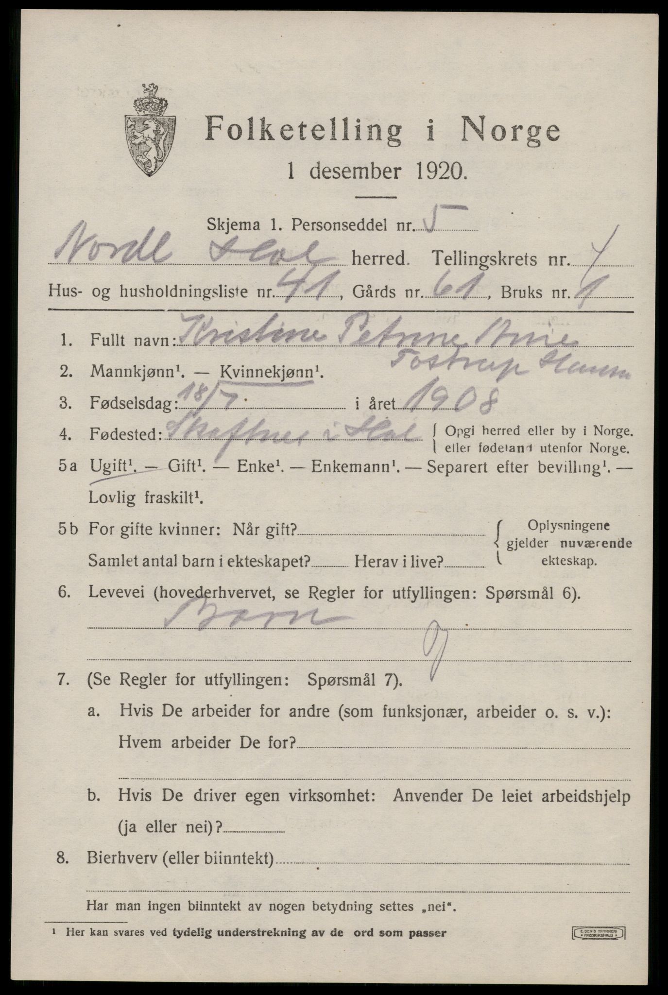 SAT, 1920 census for Hol, 1920, p. 3533