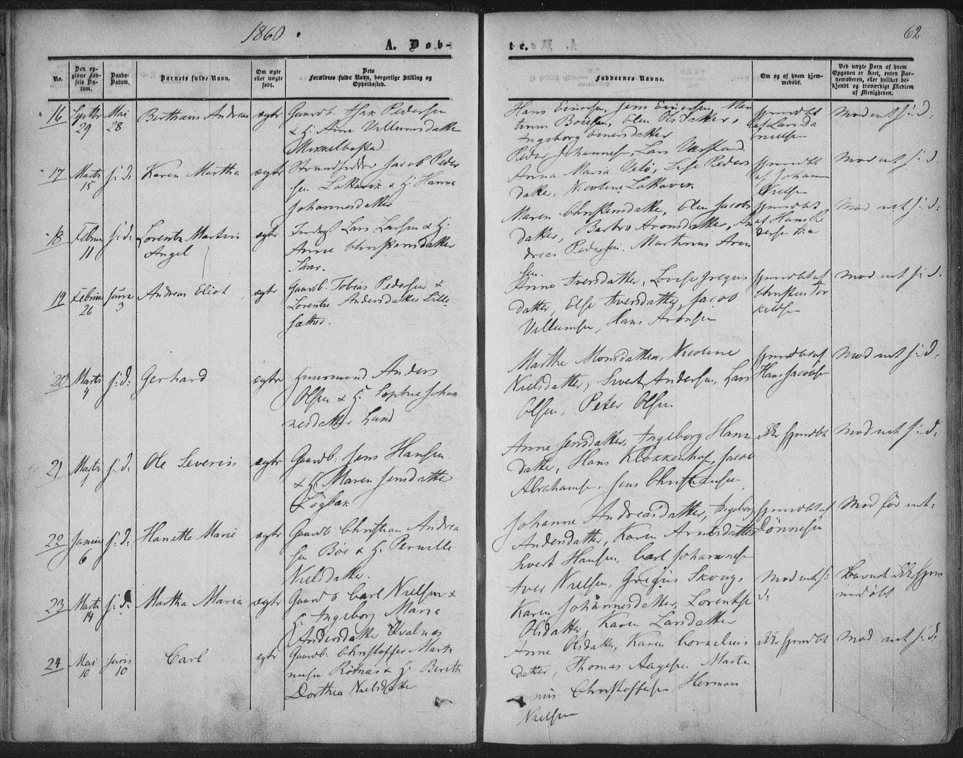 Ministerialprotokoller, klokkerbøker og fødselsregistre - Nordland, AV/SAT-A-1459/855/L0800: Parish register (official) no. 855A08, 1852-1864, p. 62