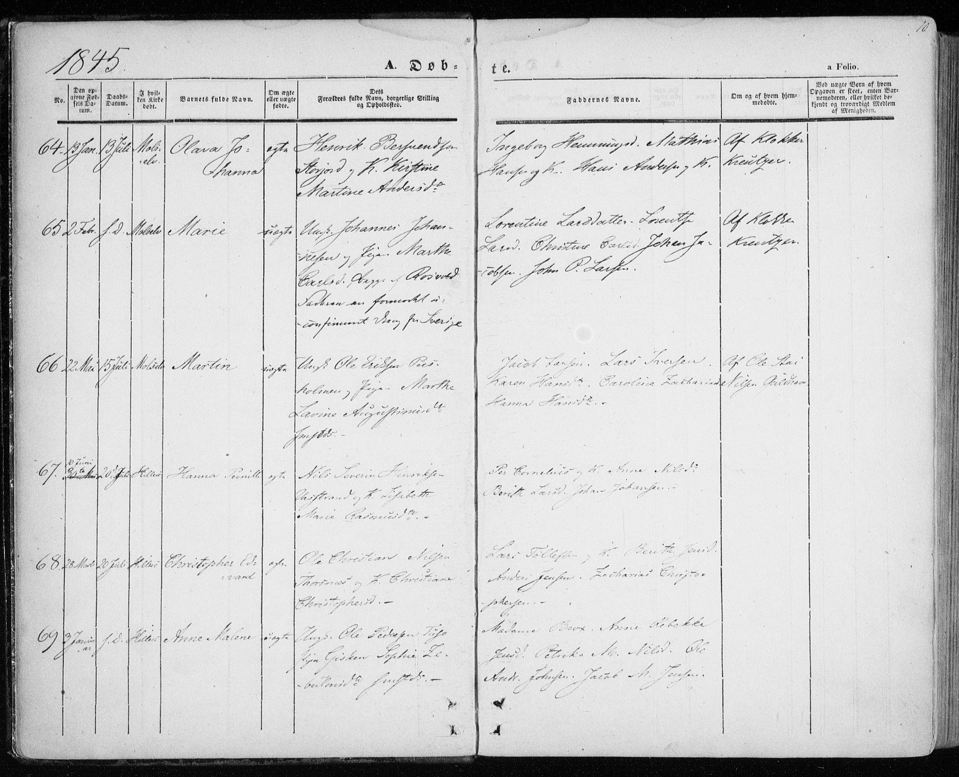 Lenvik sokneprestembete, AV/SATØ-S-1310/H/Ha/Haa/L0006kirke: Parish register (official) no. 6, 1845-1854, p. 10