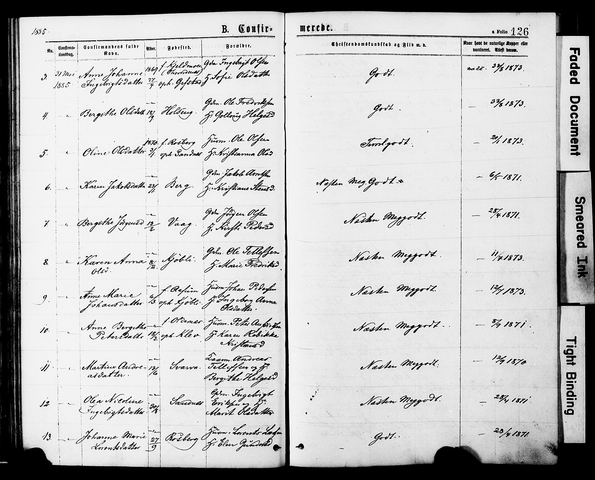 Ministerialprotokoller, klokkerbøker og fødselsregistre - Nord-Trøndelag, SAT/A-1458/749/L0473: Parish register (official) no. 749A07, 1873-1887, p. 126