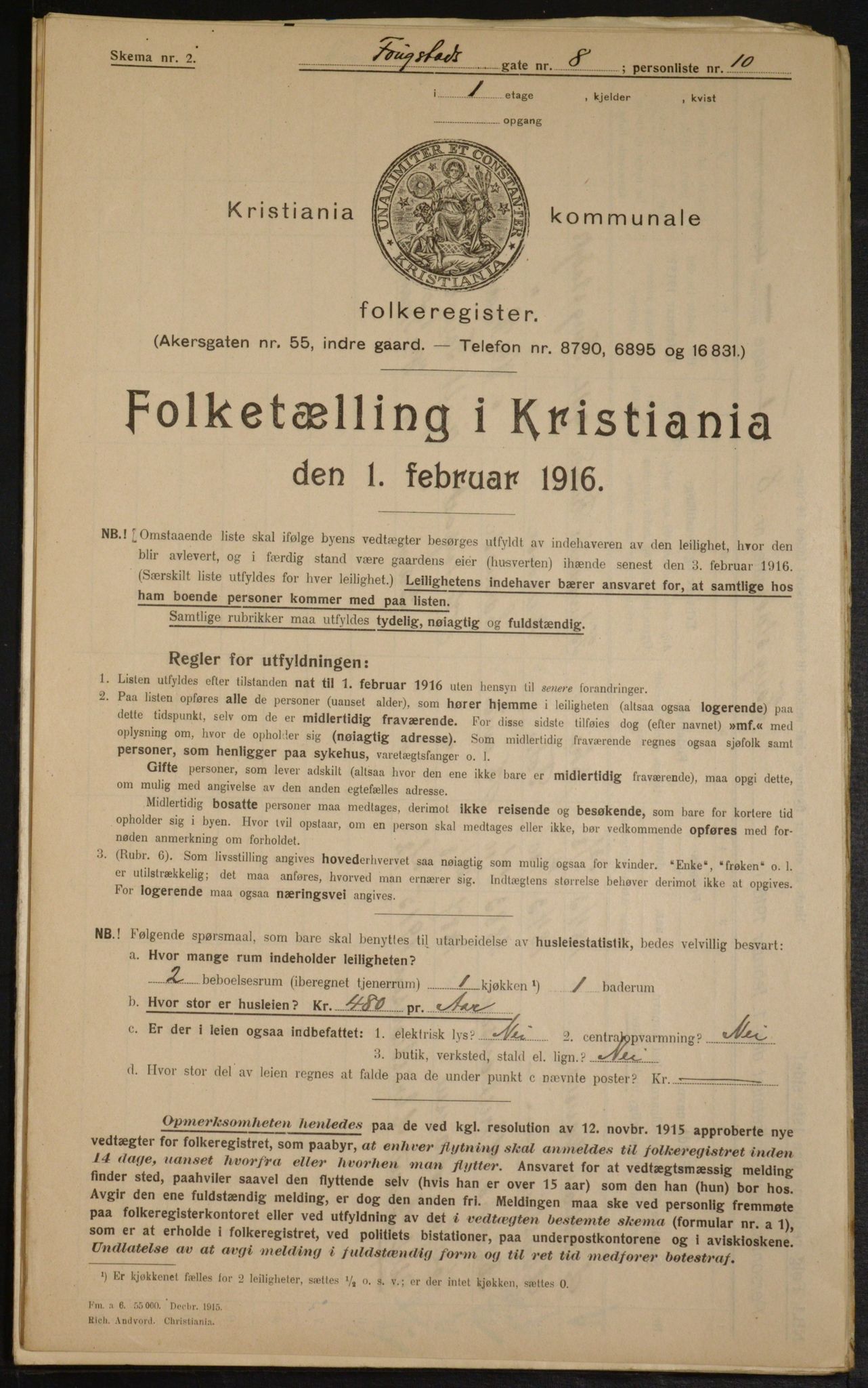 OBA, Municipal Census 1916 for Kristiania, 1916, p. 25691