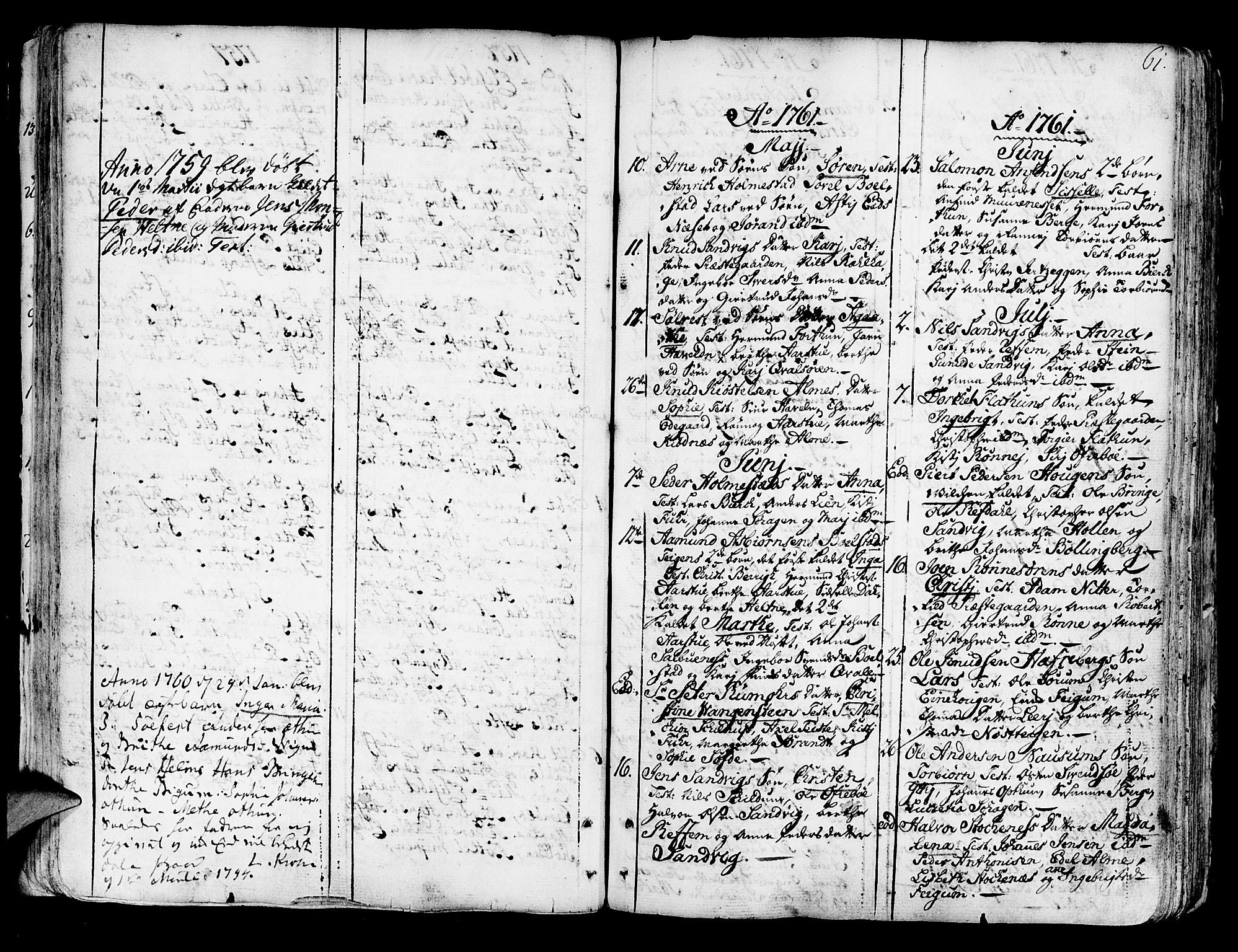 Luster sokneprestembete, SAB/A-81101/H/Haa/Haaa/L0001: Parish register (official) no. A 1, 1731-1803, p. 61