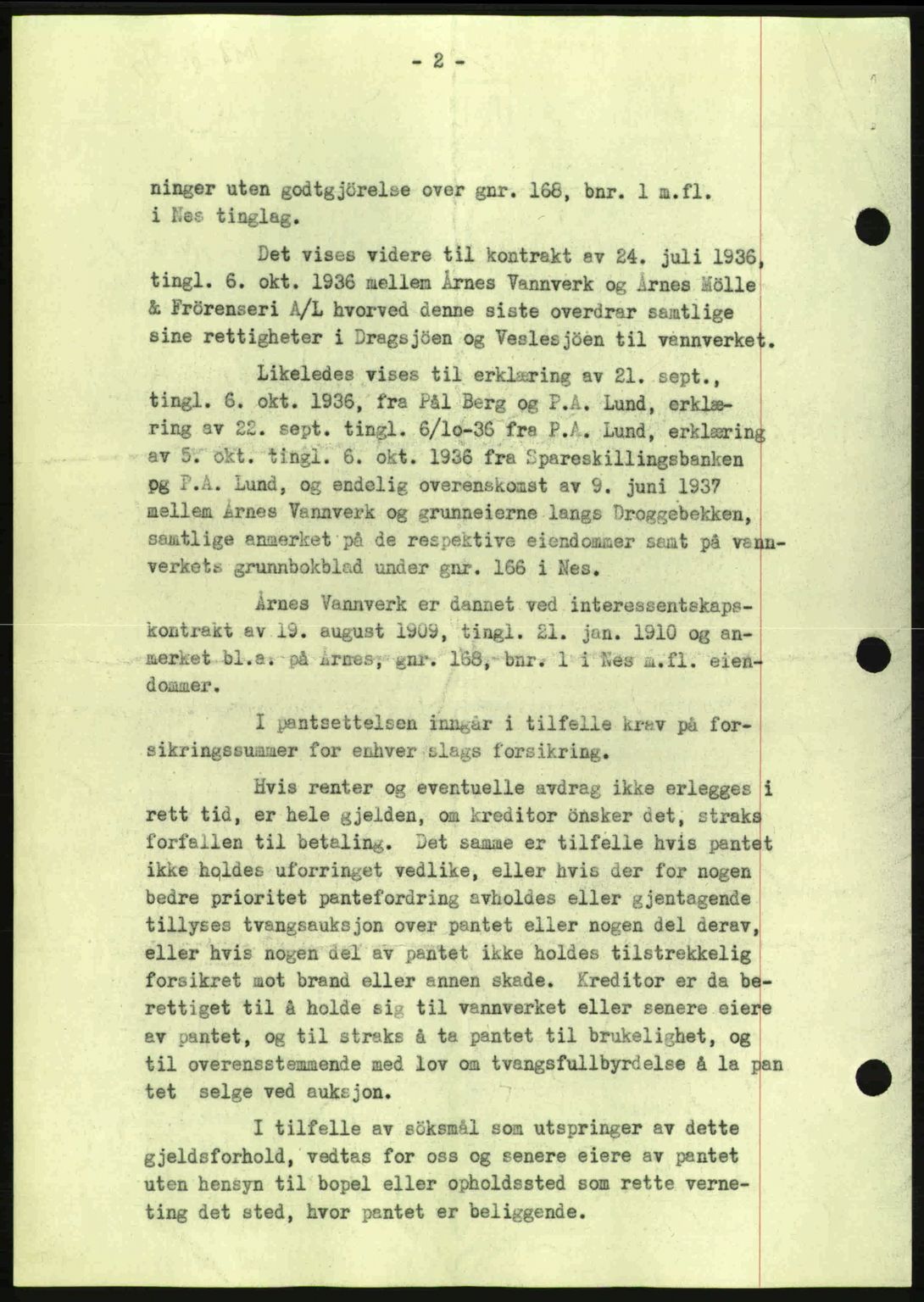 Nes tingrett, SAO/A-10548/G/Gb/Gbb/L0006: Mortgage book no. 50, 1938-1938, Diary no: : 1052/1938