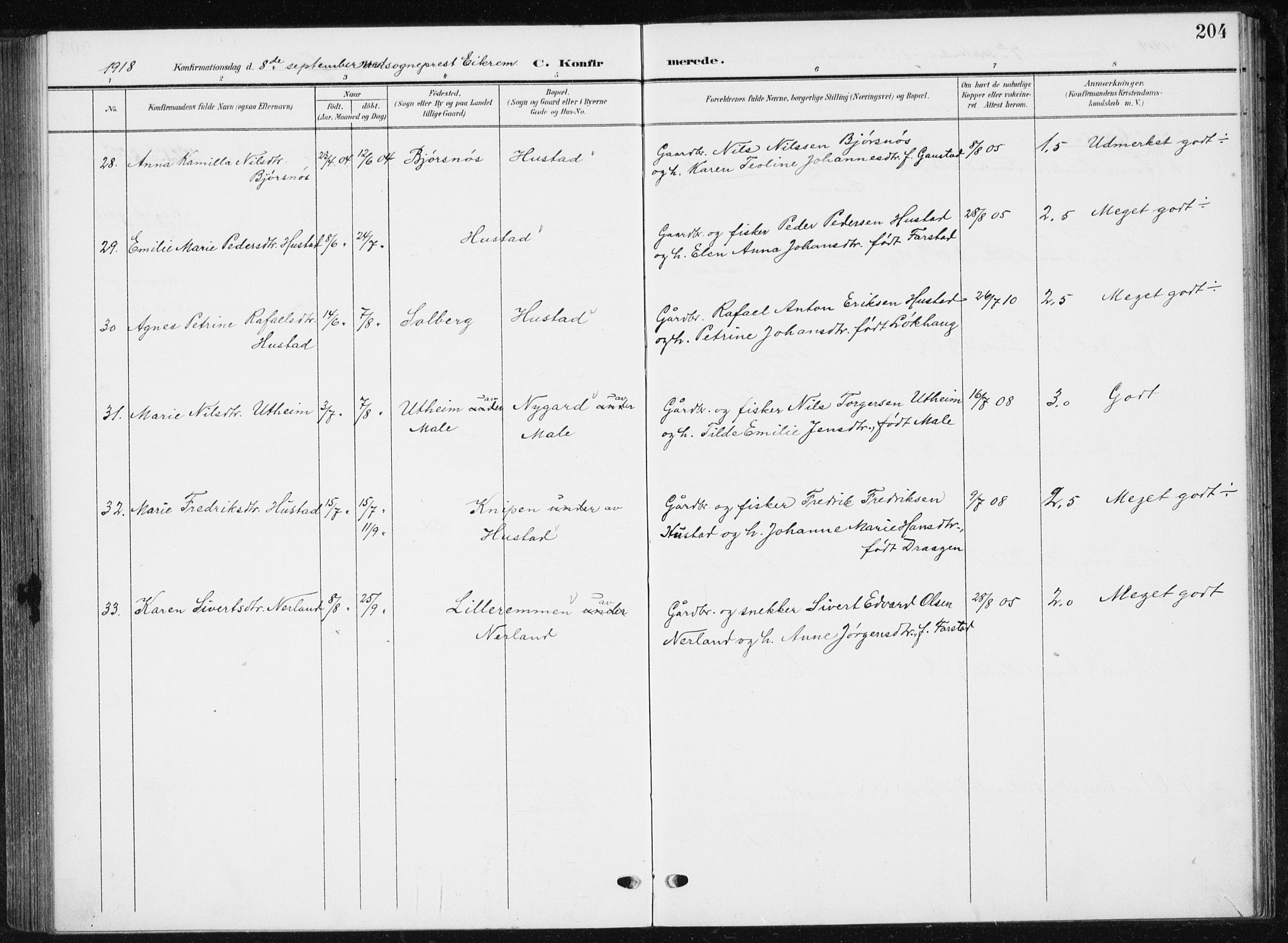 Ministerialprotokoller, klokkerbøker og fødselsregistre - Møre og Romsdal, AV/SAT-A-1454/567/L0784: Parish register (copy) no. 567C04, 1903-1938, p. 204