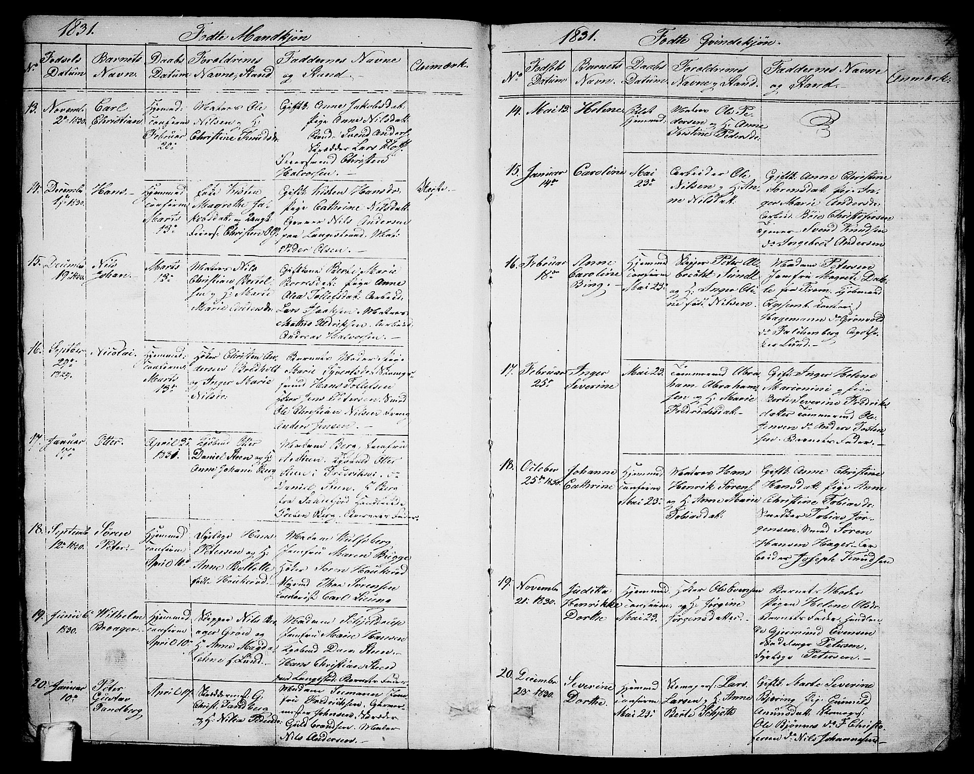 Larvik kirkebøker, SAKO/A-352/G/Ga/L0003a: Parish register (copy) no. I 3A, 1830-1870, p. 4