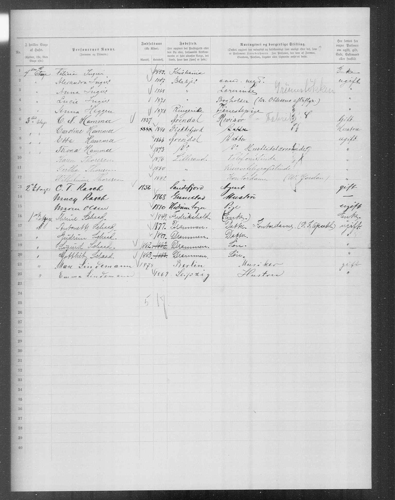 OBA, Municipal Census 1899 for Kristiania, 1899, p. 13655