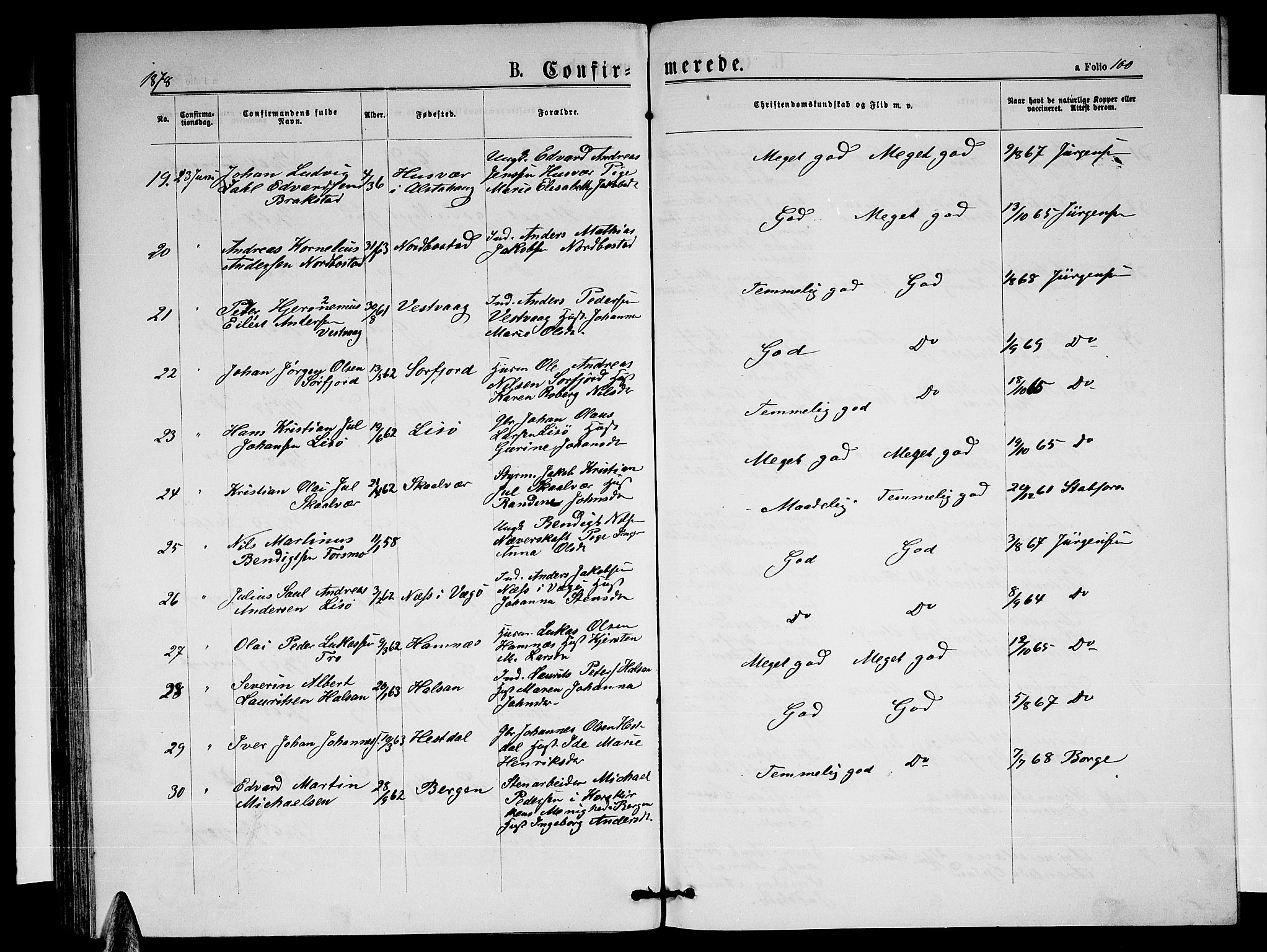 Ministerialprotokoller, klokkerbøker og fødselsregistre - Nordland, AV/SAT-A-1459/817/L0267: Parish register (copy) no. 817C02, 1870-1883, p. 100