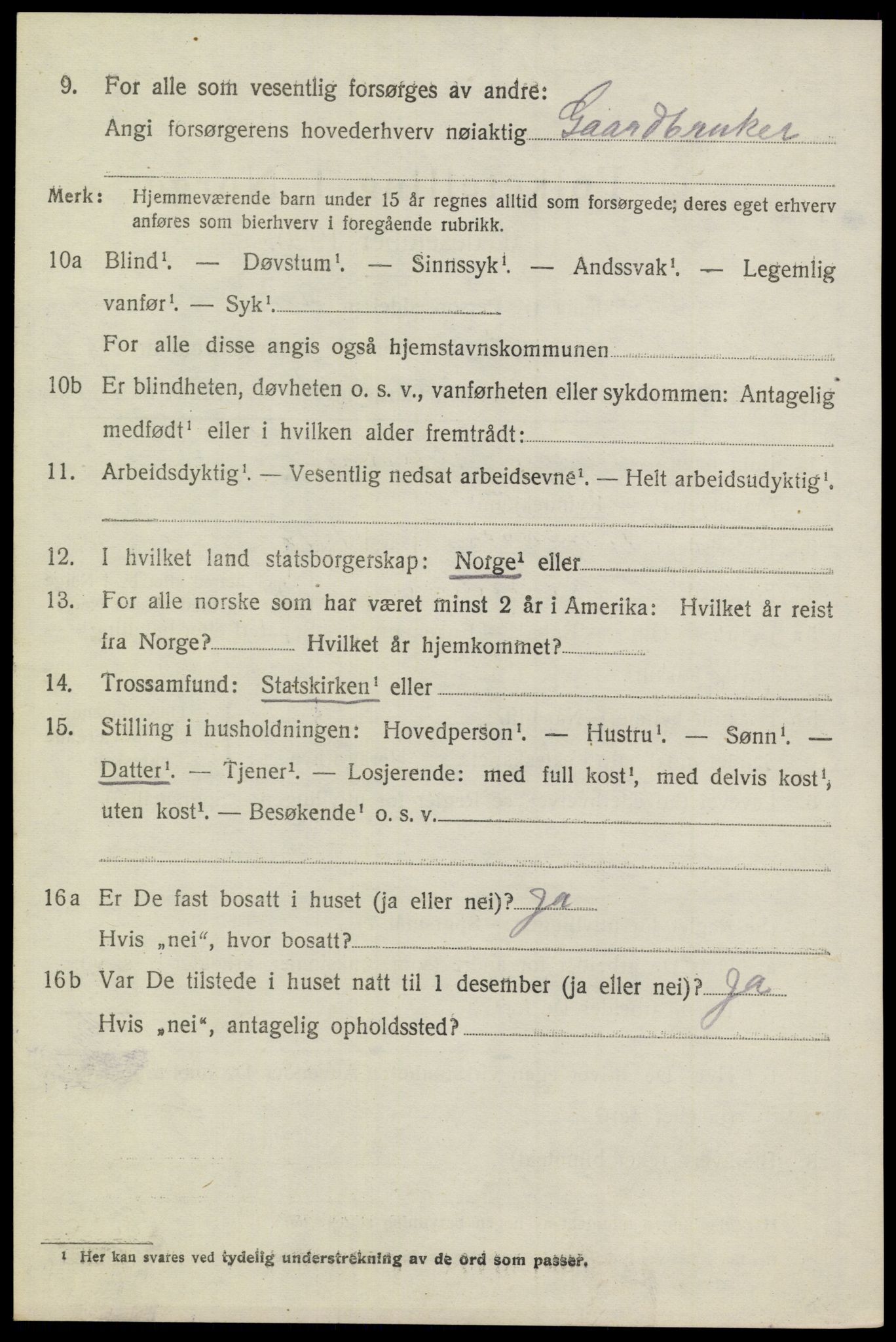 SAKO, 1920 census for Sannidal, 1920, p. 4934