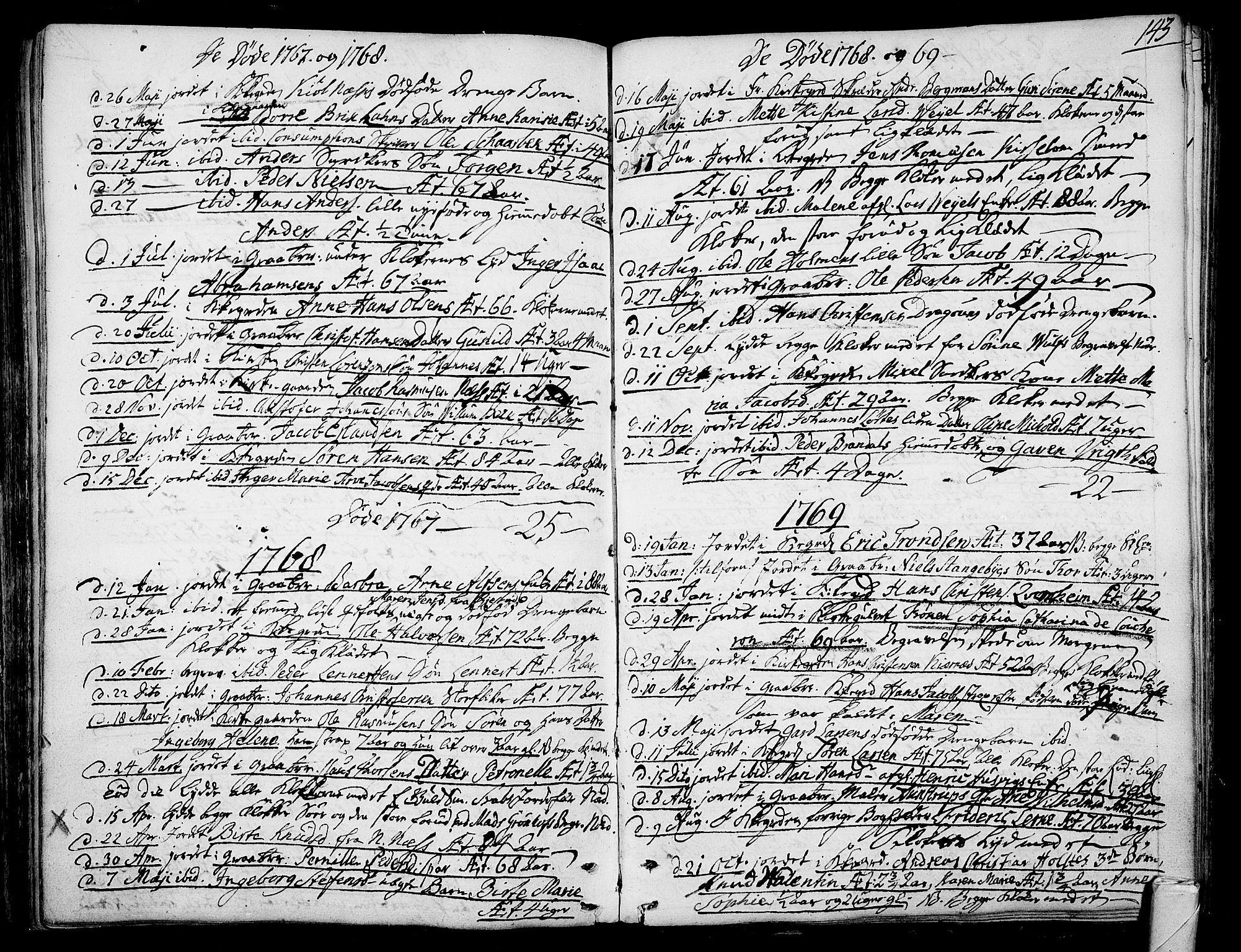 Tønsberg kirkebøker, AV/SAKO-A-330/F/Fa/L0002: Parish register (official) no. I 2, 1760-1796, p. 143