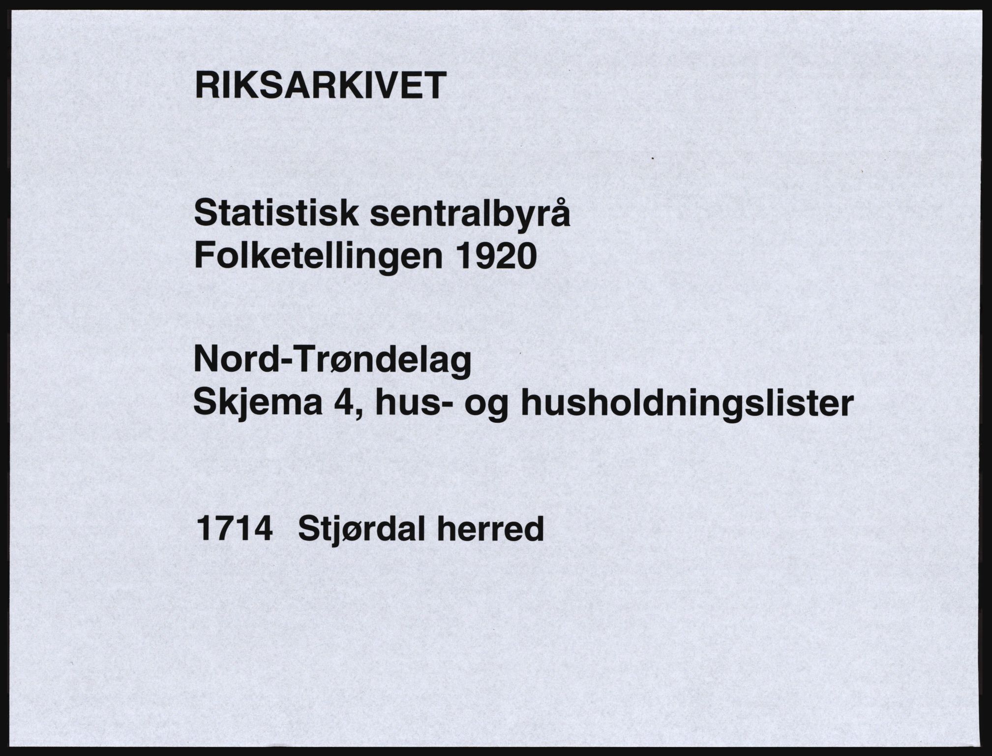 SAT, 1920 census for Stjørdal, 1920, p. 40