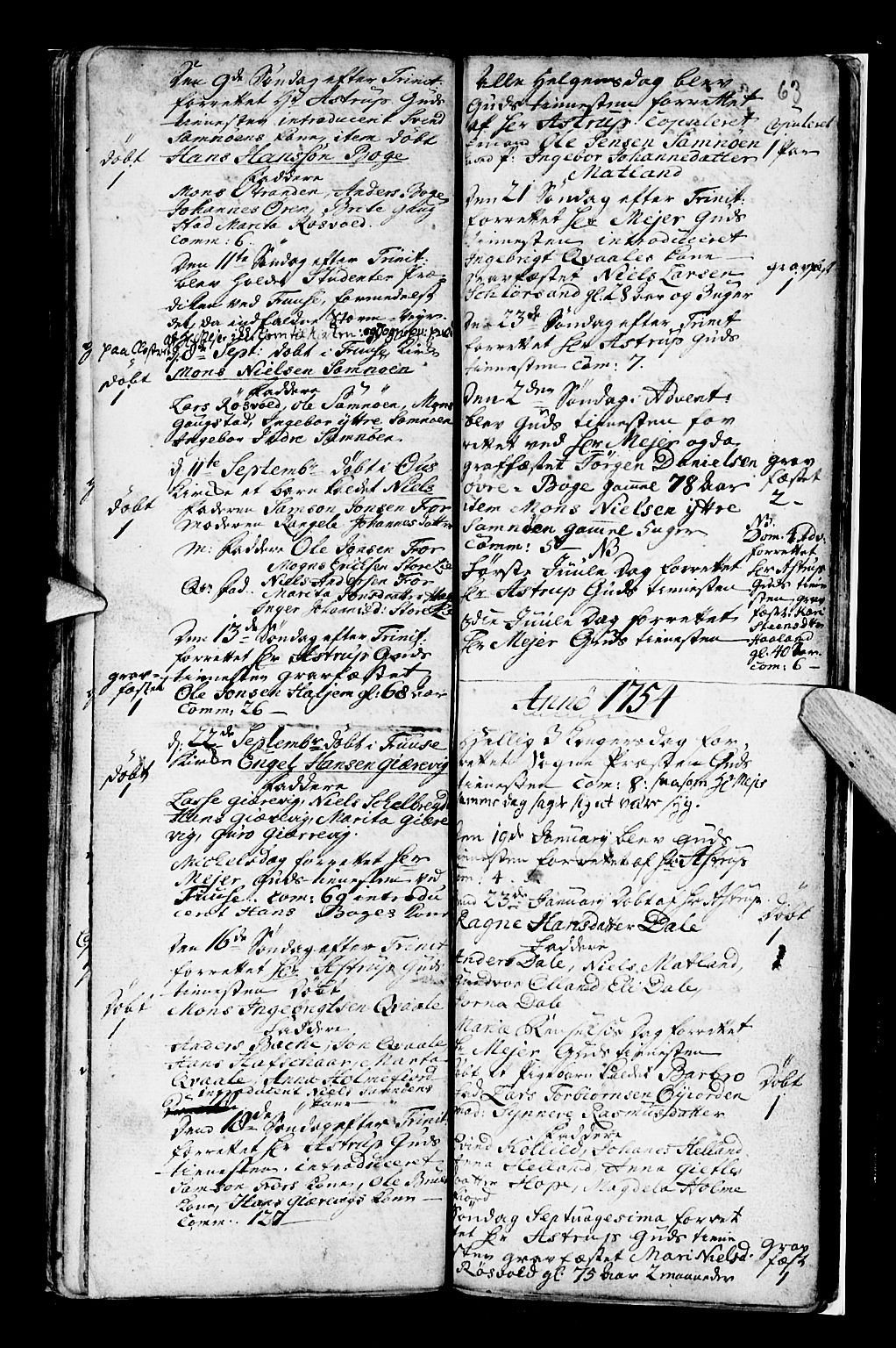 Os sokneprestembete, SAB/A-99929: Parish register (official) no. A 7, 1723-1760, p. 63
