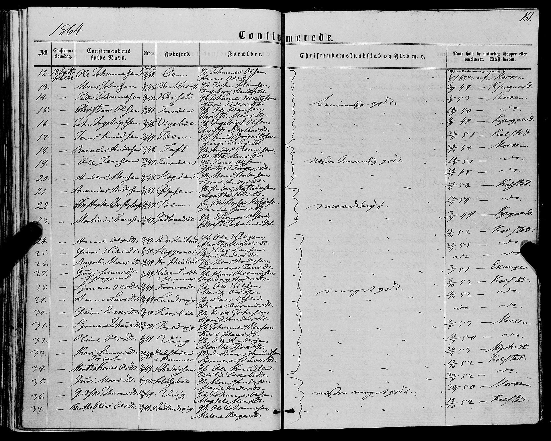 Manger sokneprestembete, AV/SAB-A-76801/H/Haa: Parish register (official) no. A 7, 1860-1870, p. 161