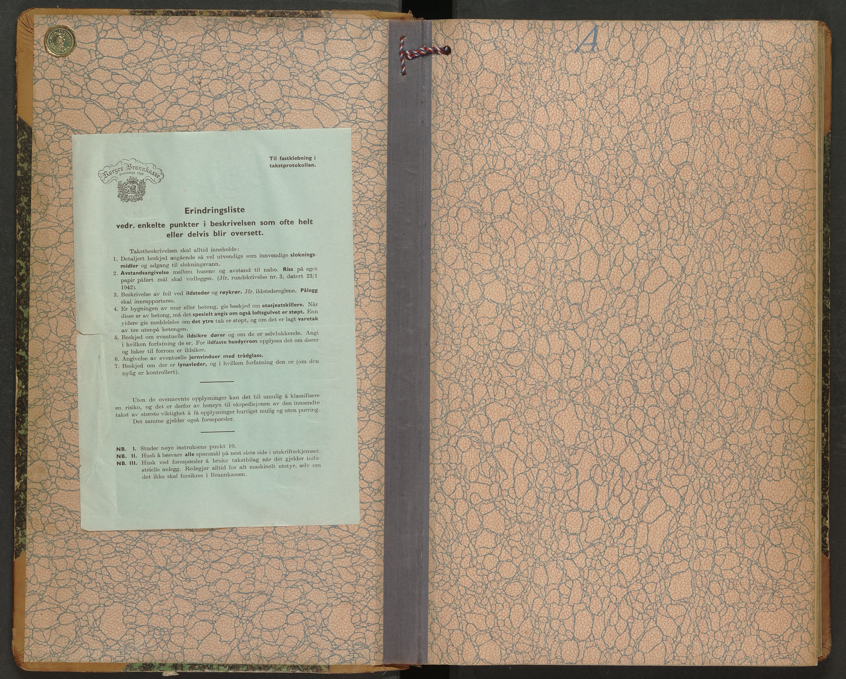 Norges Brannkasse Austre Moland og Stokken, SAK/2241-0057/F/Fa/L0004: Branntakstprotokoll nr. 4 for Østre Moland og Stokken, 1916-1949