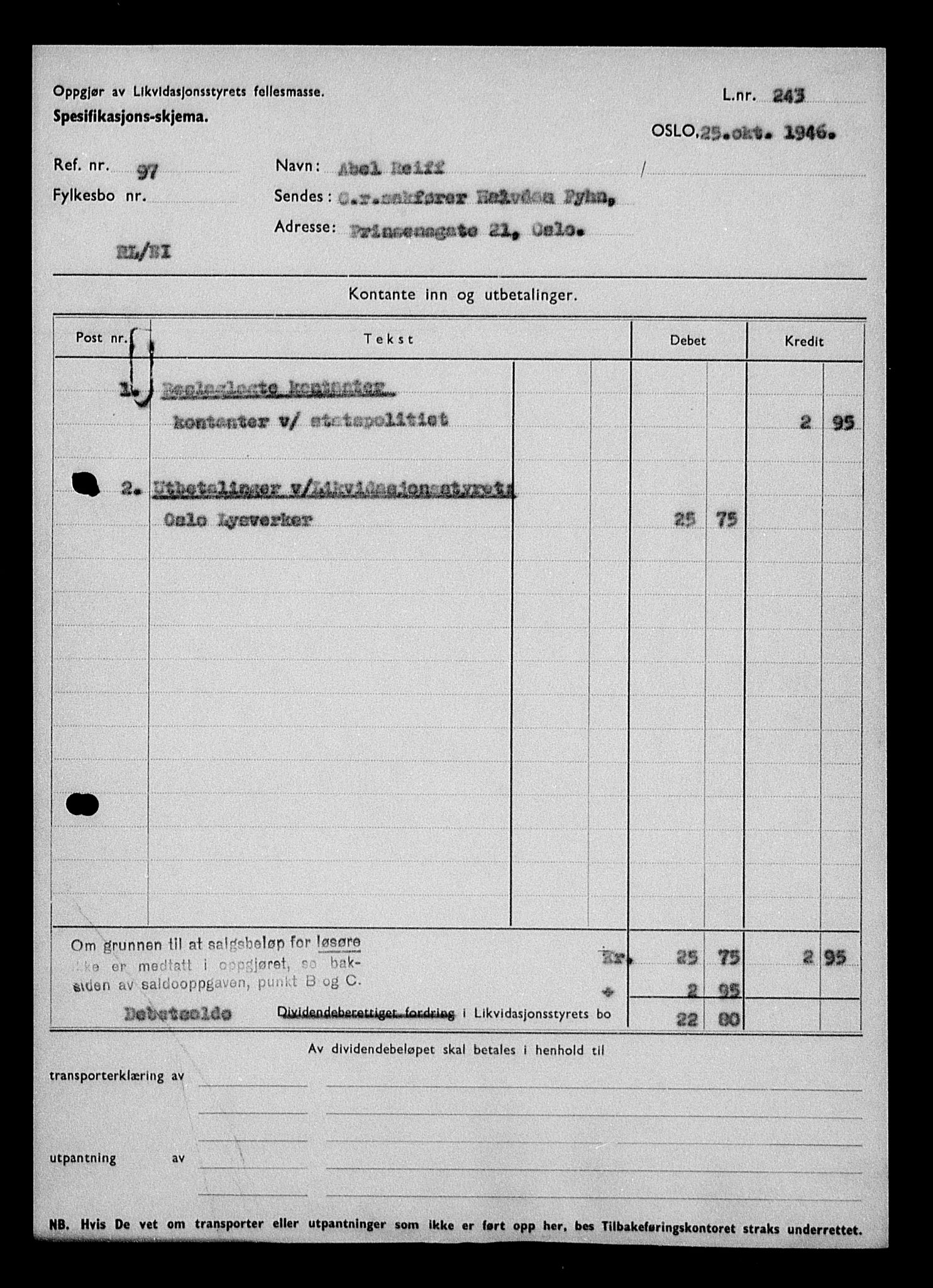 Justisdepartementet, Tilbakeføringskontoret for inndratte formuer, RA/S-1564/H/Hc/Hcc/L0972: --, 1945-1947, p. 507