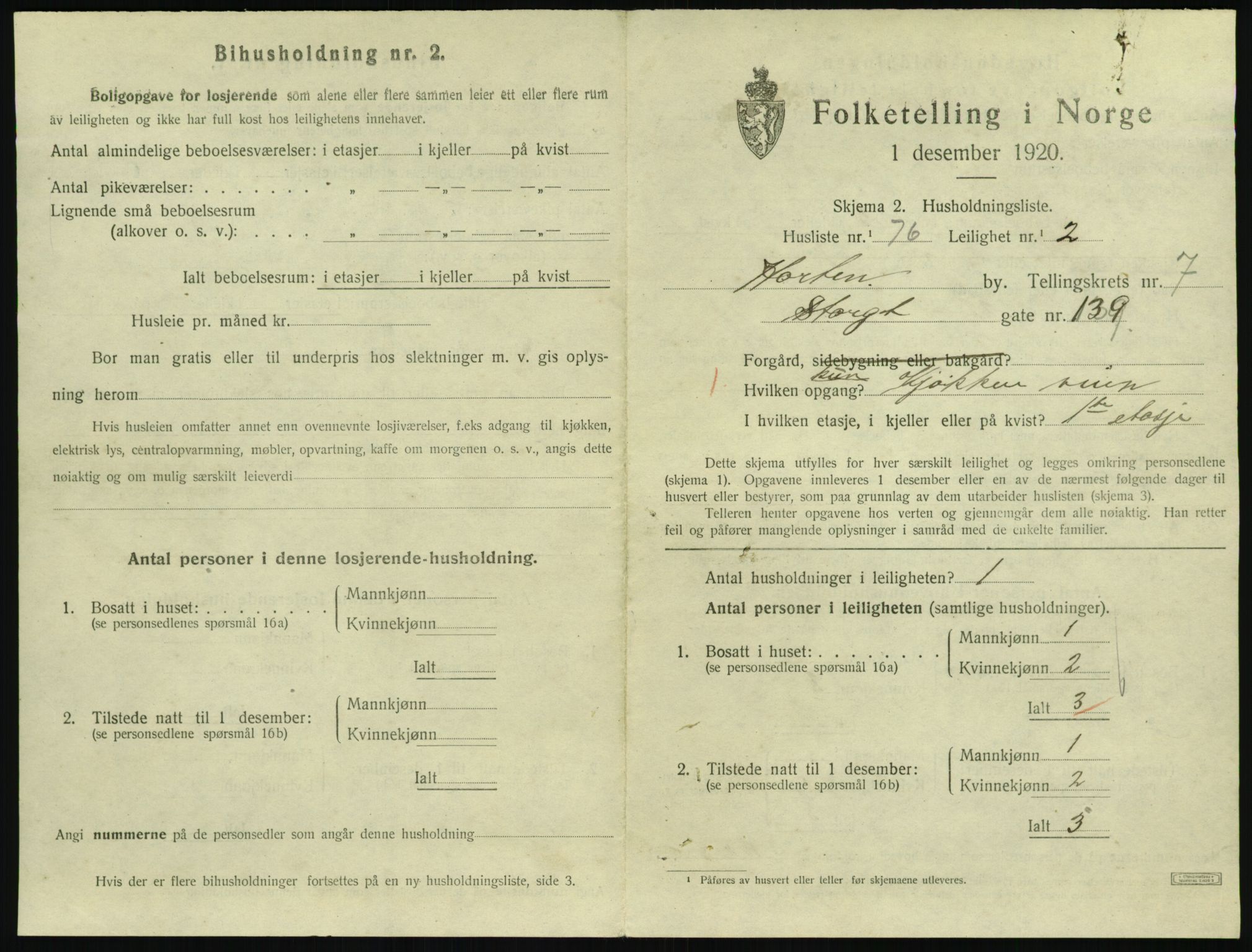 SAKO, 1920 census for Horten, 1920, p. 7501