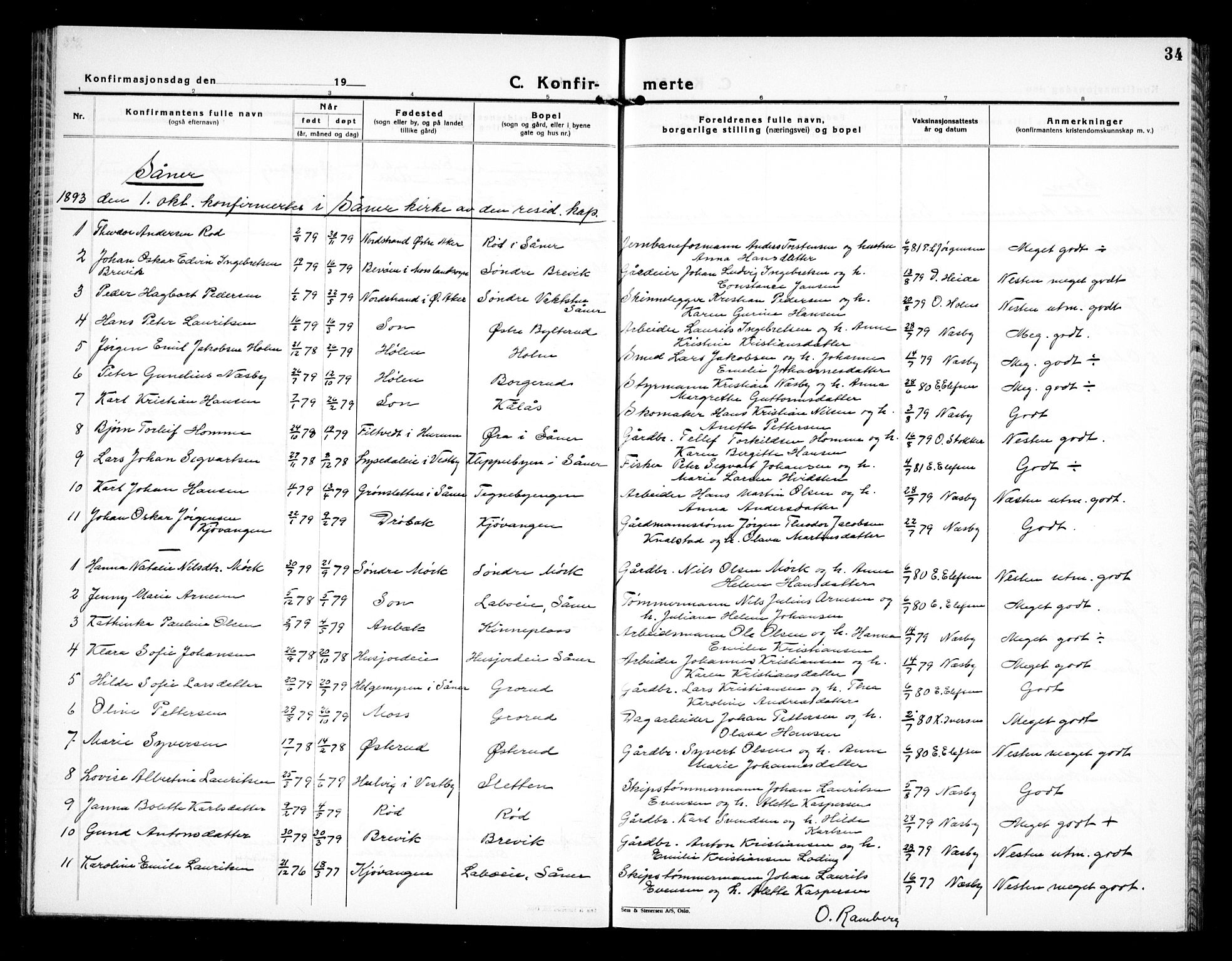 Vestby prestekontor Kirkebøker, SAO/A-10893/G/Gb/L0001: Parish register (copy) no. II 1, 1878-1905, p. 34