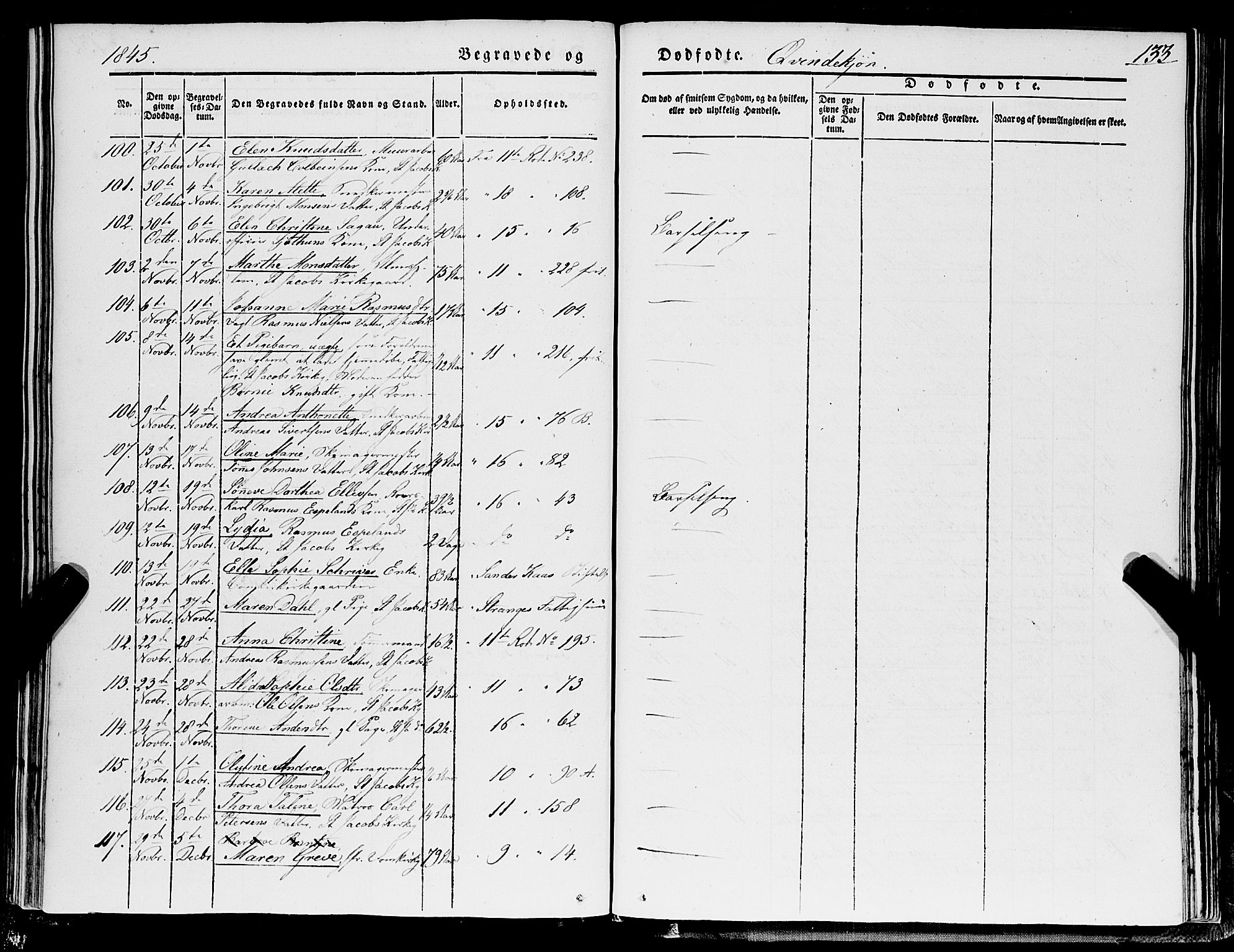 Domkirken sokneprestembete, AV/SAB-A-74801/H/Haa/L0040: Parish register (official) no. E 1, 1841-1853, p. 133