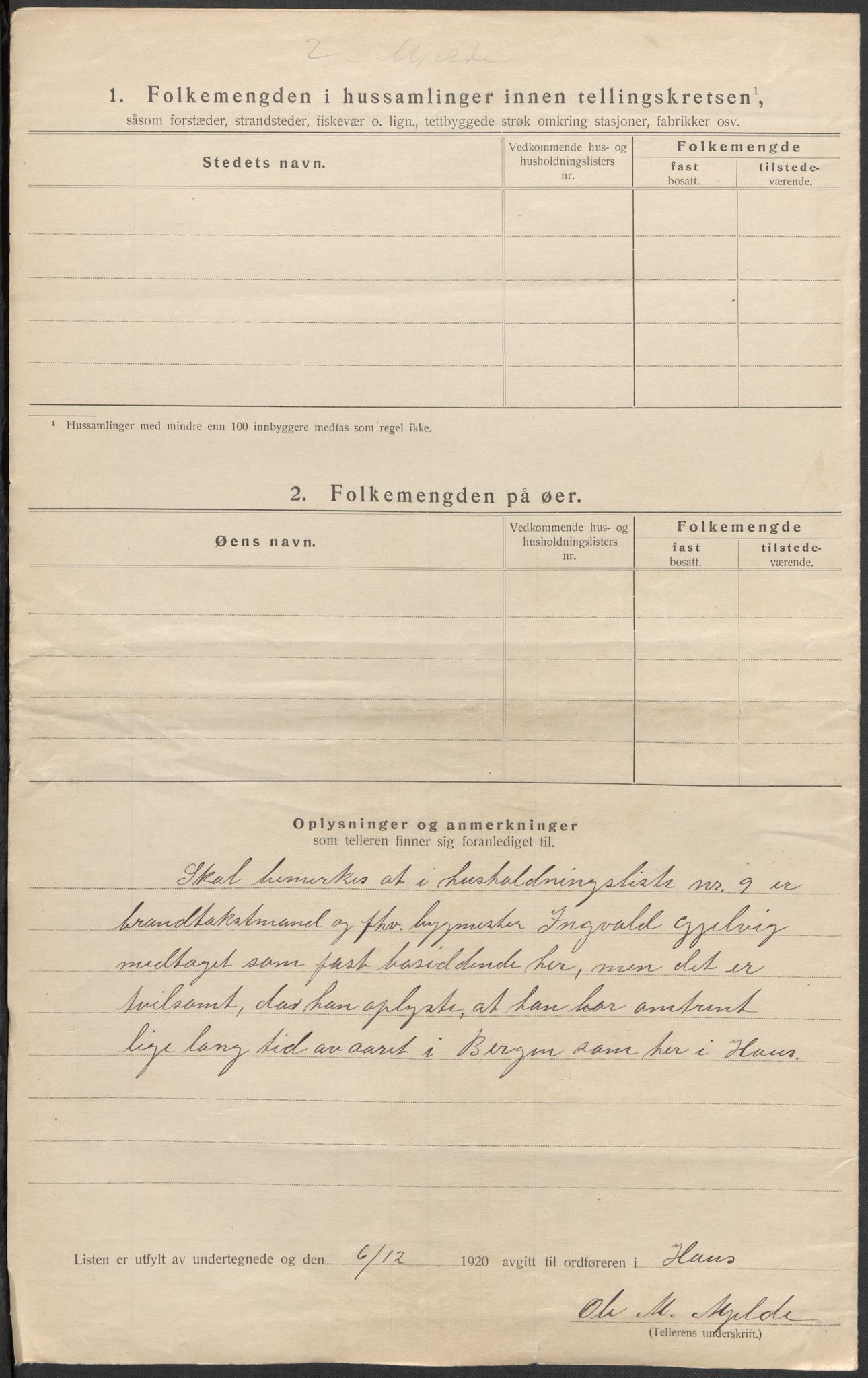 SAB, 1920 census for Haus, 1920, p. 11