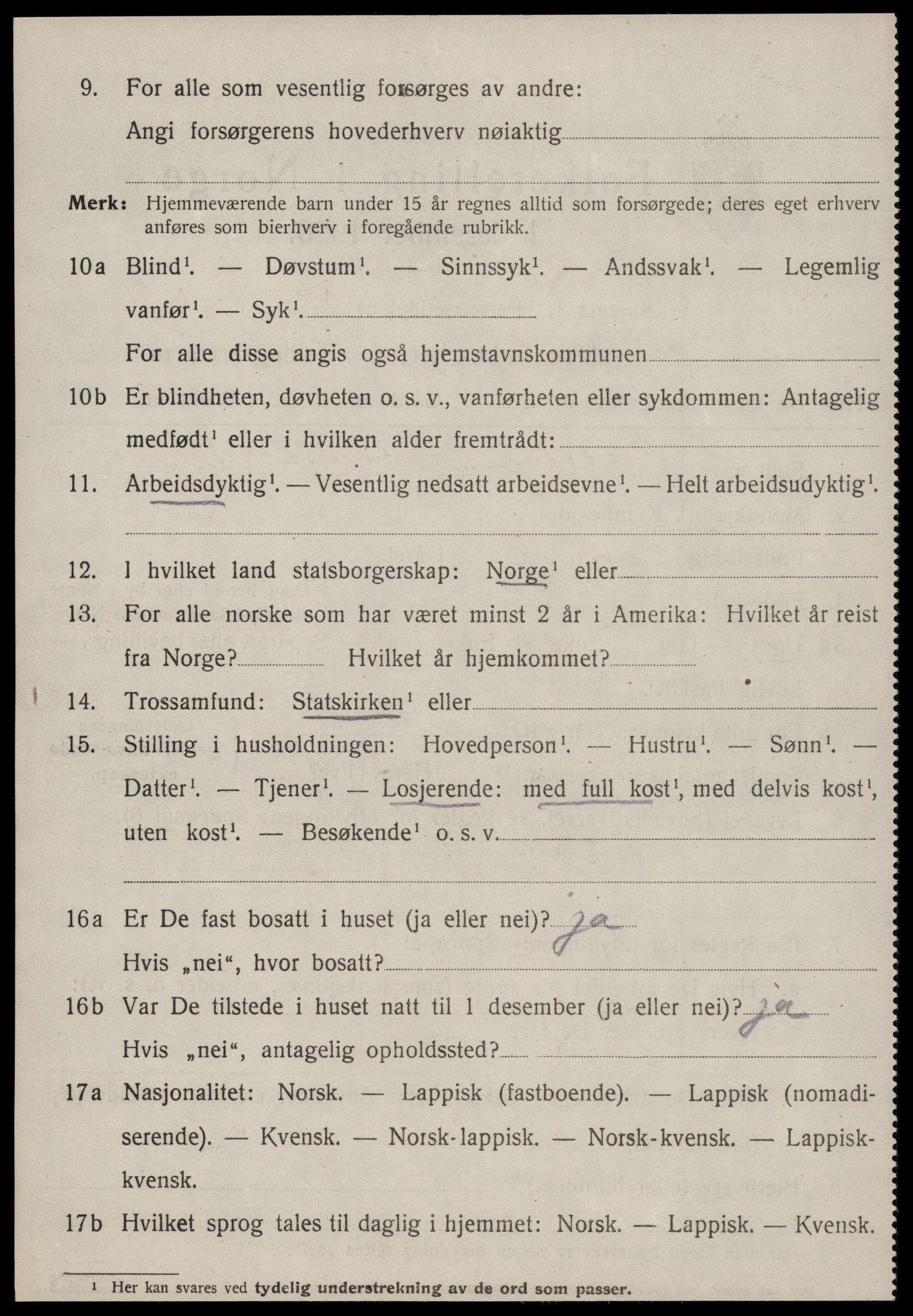 SAT, 1920 census for Meldal, 1920, p. 10464