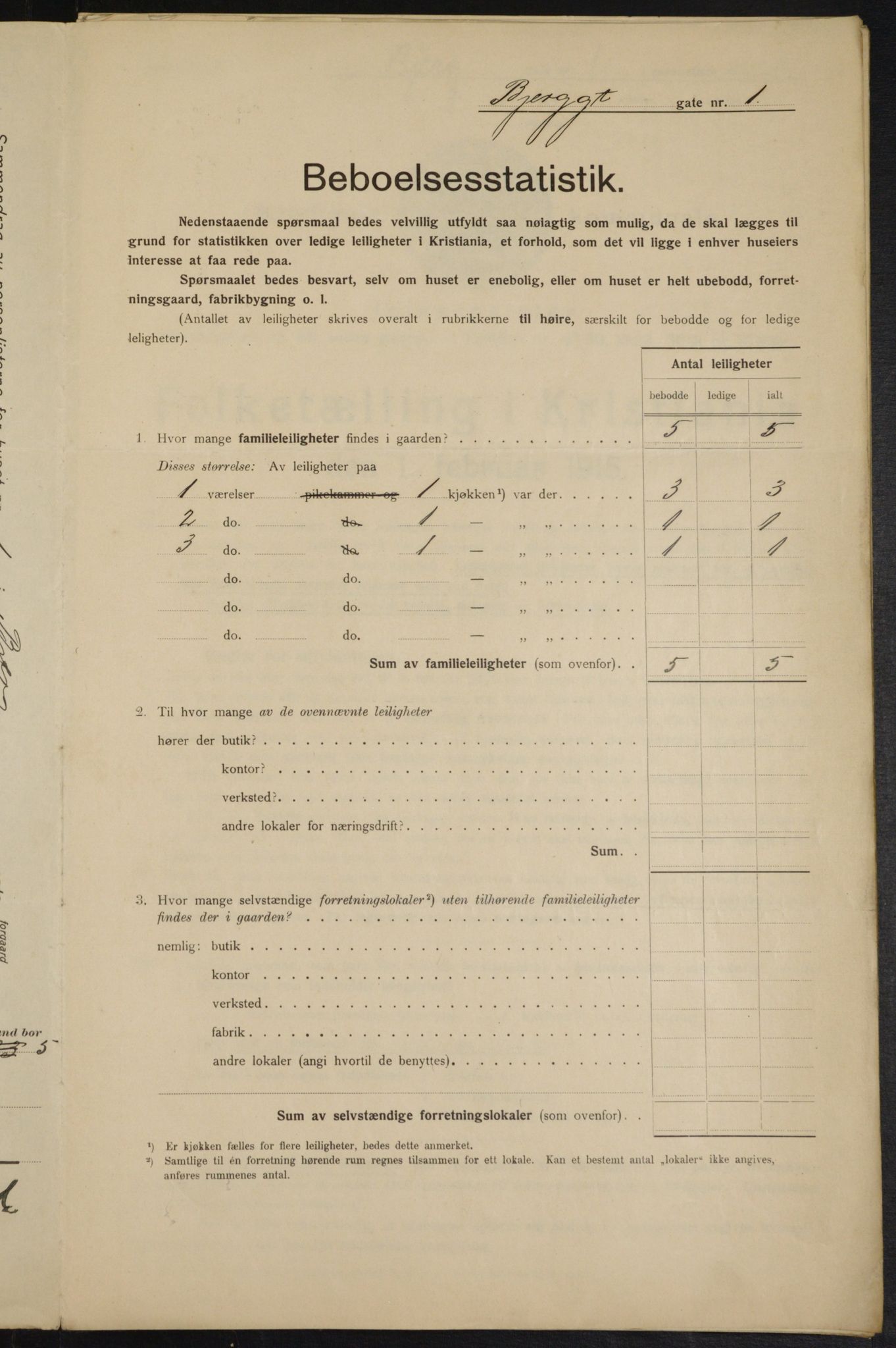 OBA, Municipal Census 1915 for Kristiania, 1915, p. 5473