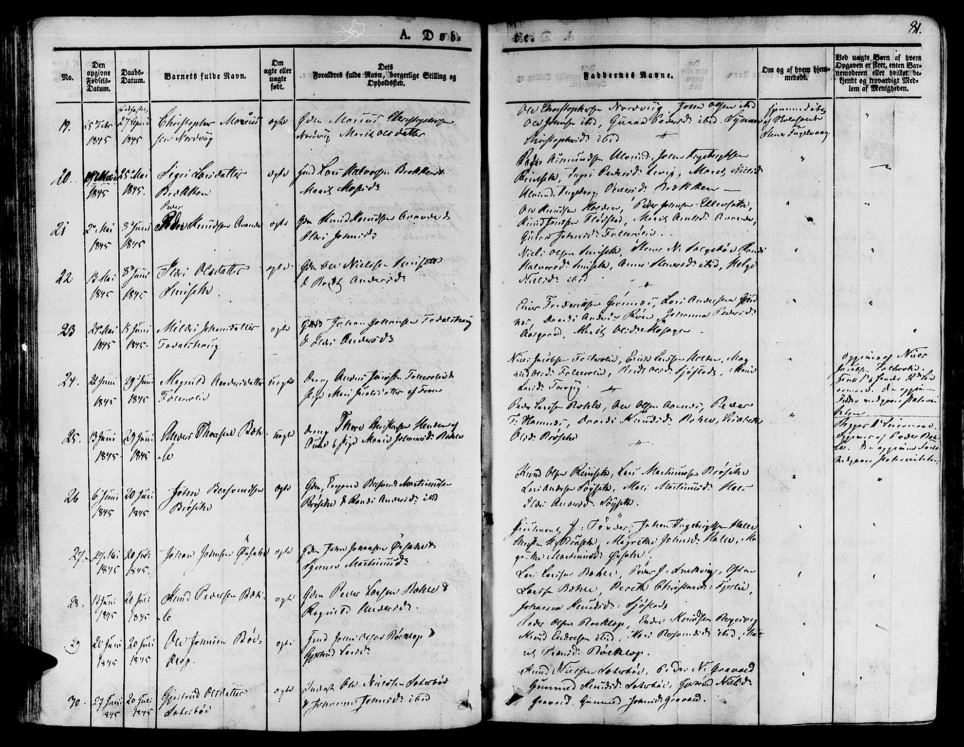 Ministerialprotokoller, klokkerbøker og fødselsregistre - Møre og Romsdal, AV/SAT-A-1454/592/L1024: Parish register (official) no. 592A03 /1, 1831-1849, p. 81