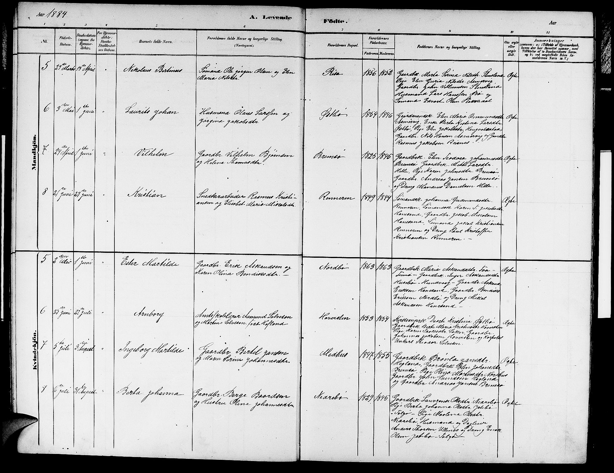 Rennesøy sokneprestkontor, AV/SAST-A -101827/H/Ha/Hab/L0007: Parish register (copy) no. B 7, 1881-1890