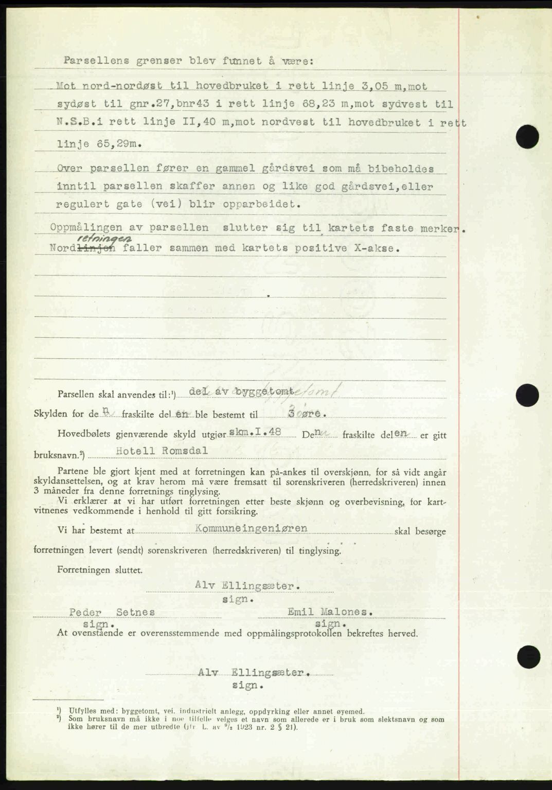 Romsdal sorenskriveri, SAT/A-4149/1/2/2C: Mortgage book no. A24, 1947-1947, Diary no: : 3211/1947