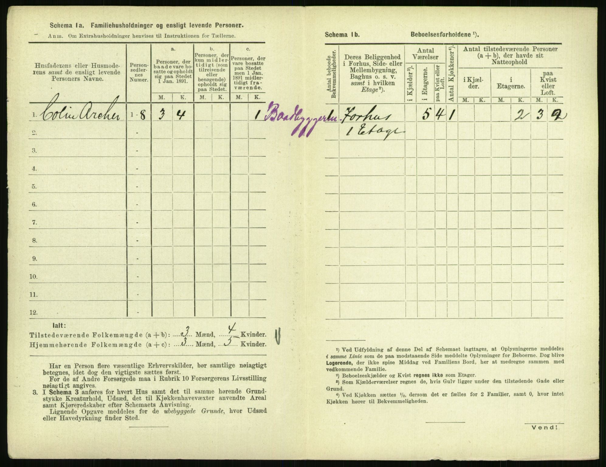 RA, 1891 census for 0707 Larvik, 1891, p. 1696