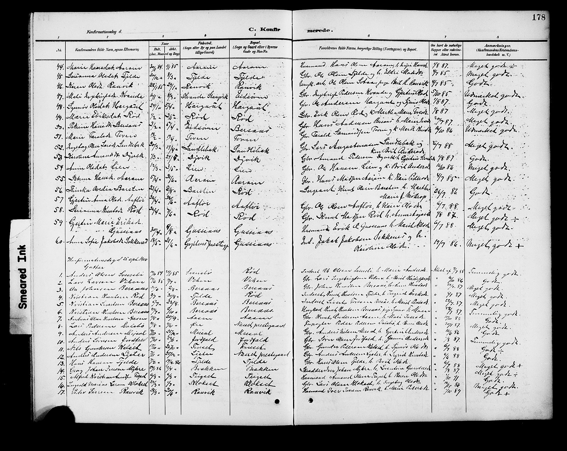 Ministerialprotokoller, klokkerbøker og fødselsregistre - Møre og Romsdal, SAT/A-1454/551/L0632: Parish register (copy) no. 551C04, 1894-1920, p. 178