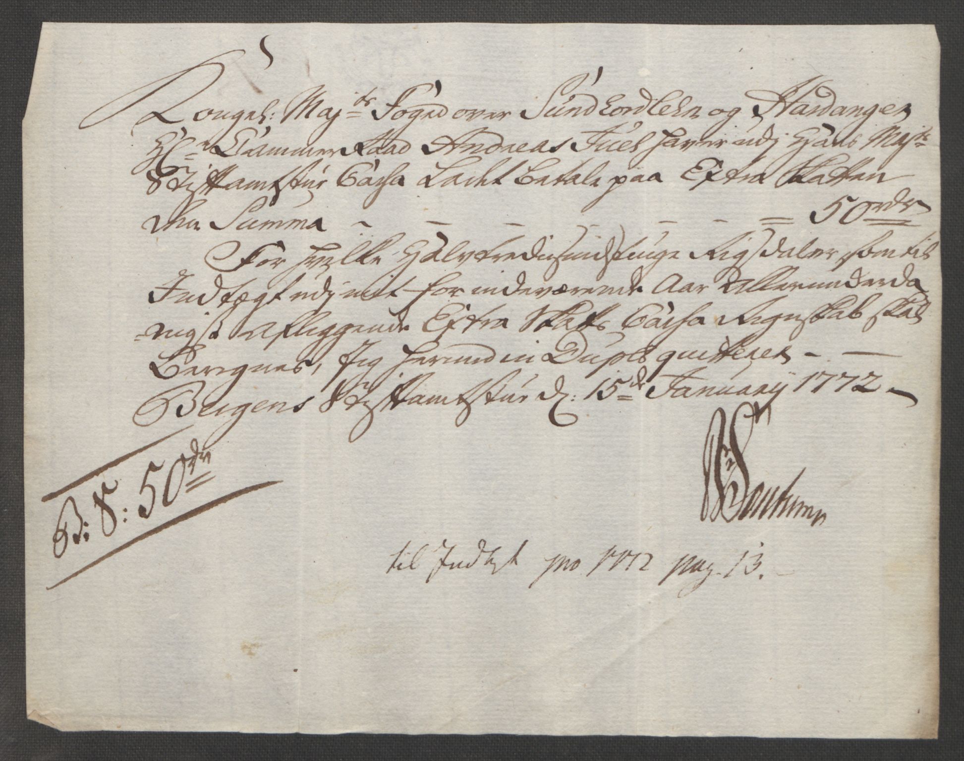 Rentekammeret inntil 1814, Reviderte regnskaper, Fogderegnskap, AV/RA-EA-4092/R48/L3136: Ekstraskatten Sunnhordland og Hardanger, 1762-1772, p. 255